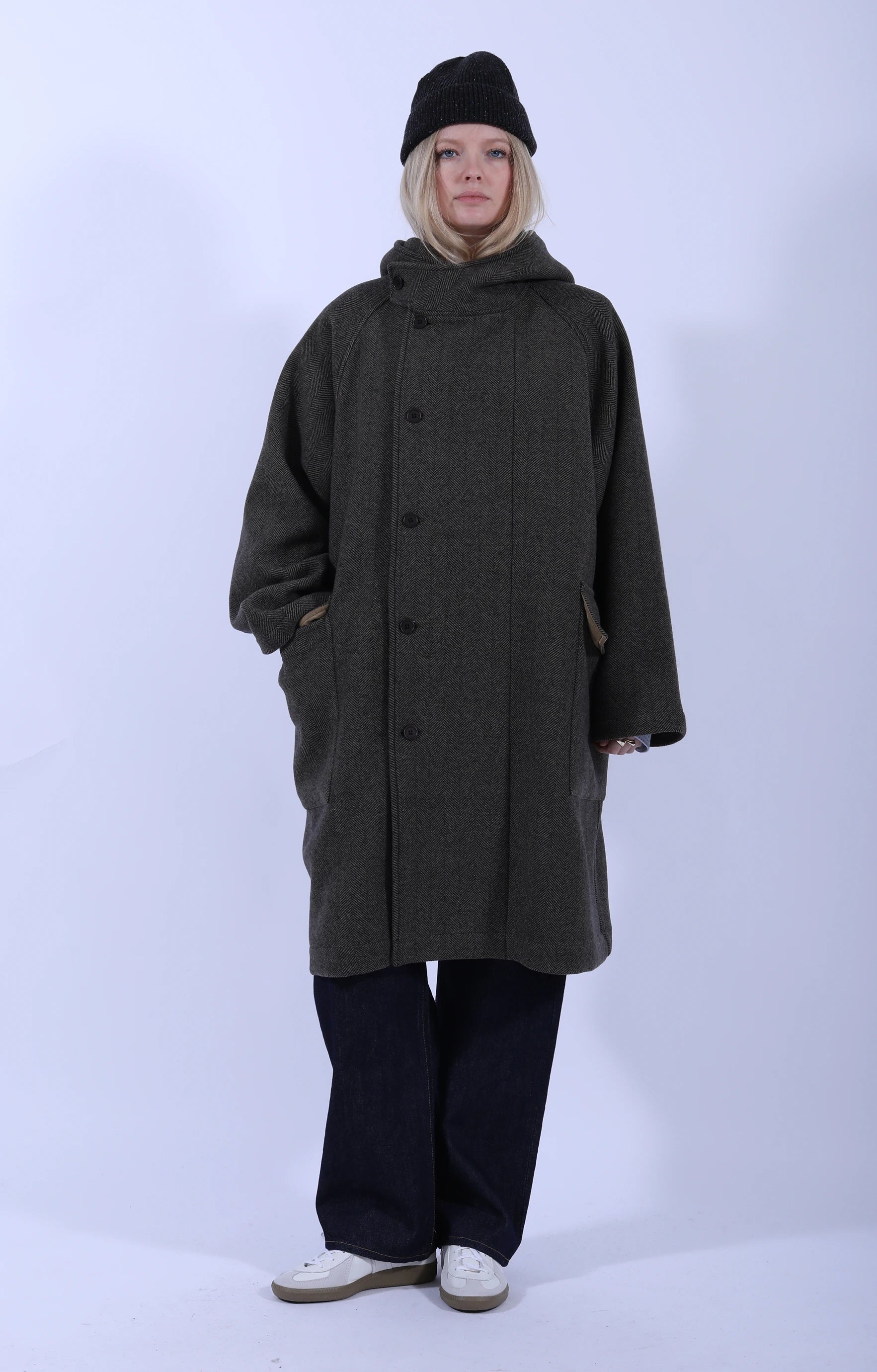 Raglan Hooded Easy Coat