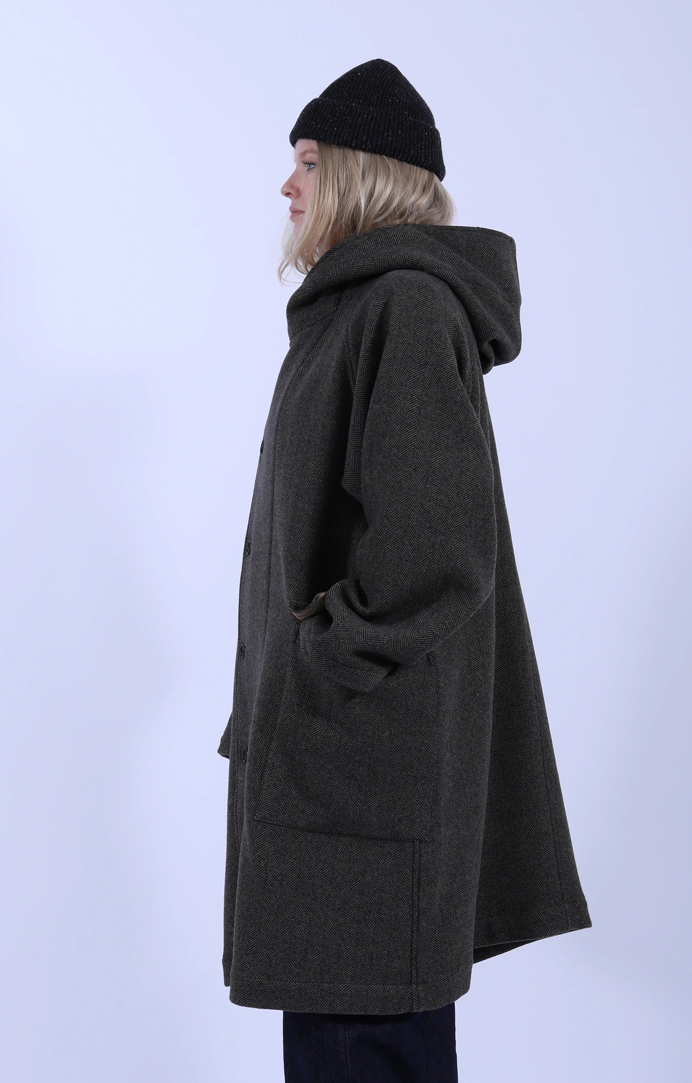 Raglan Hooded Easy Coat