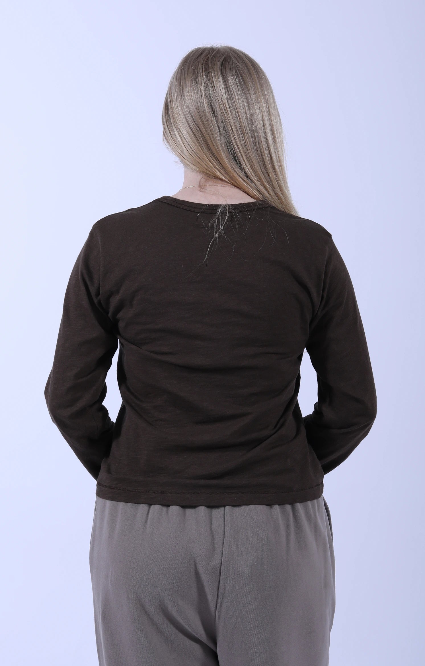 Pima Cotton Long Sleeve Relaxed fit Chocolate