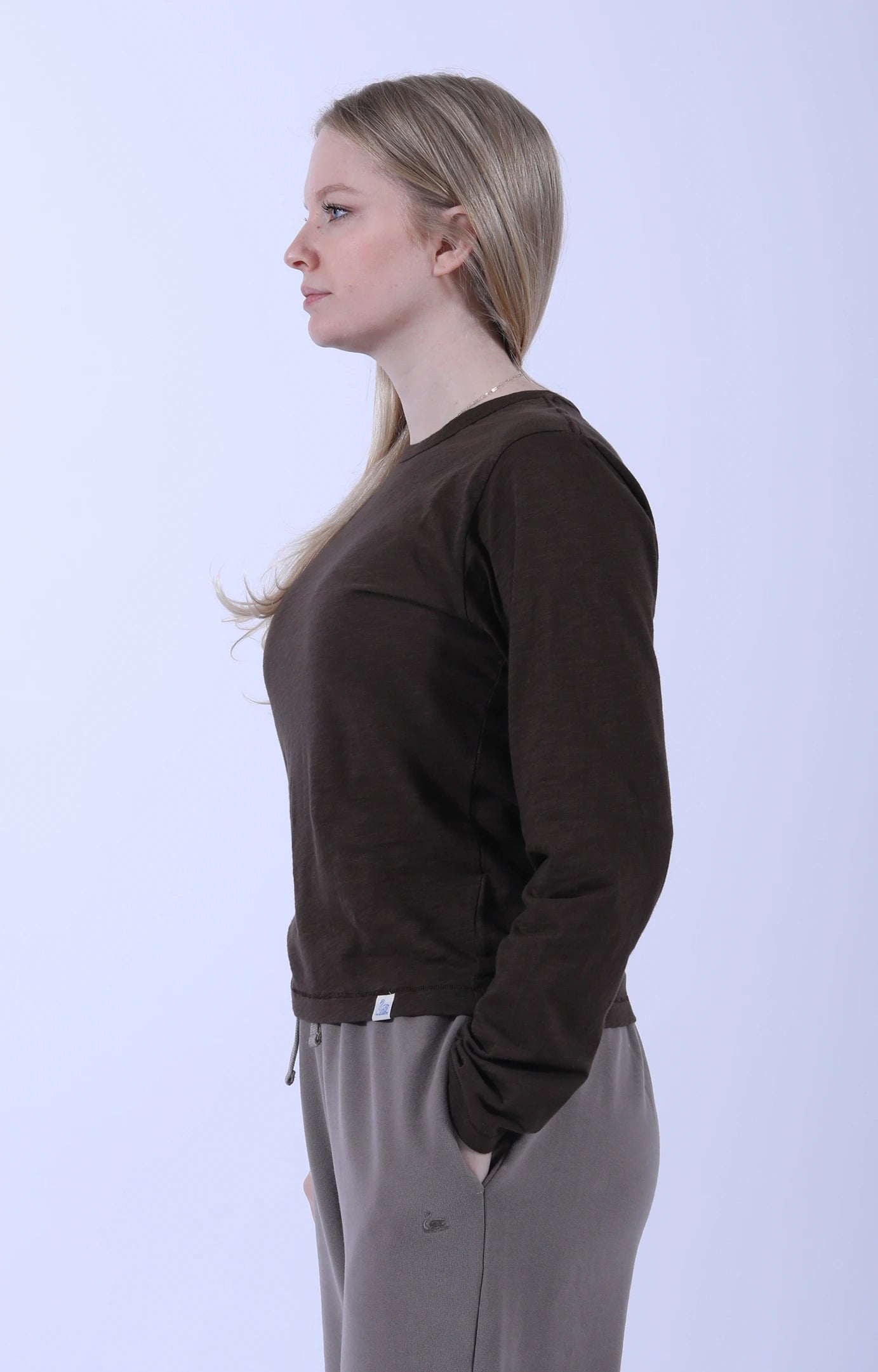Pima Cotton Long Sleeve Relaxed fit Chocolate
