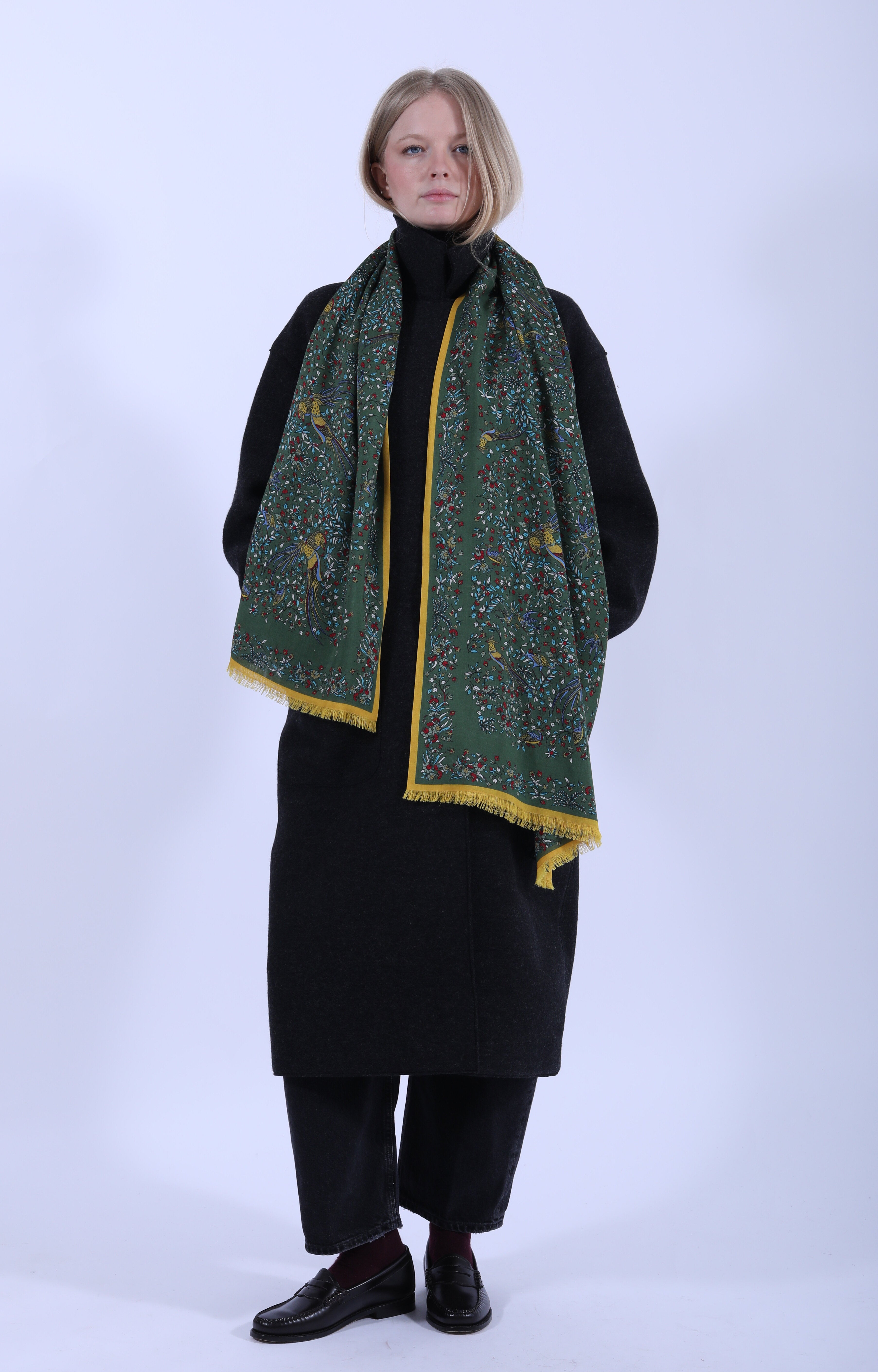 Bird of Paradise Scarf Green