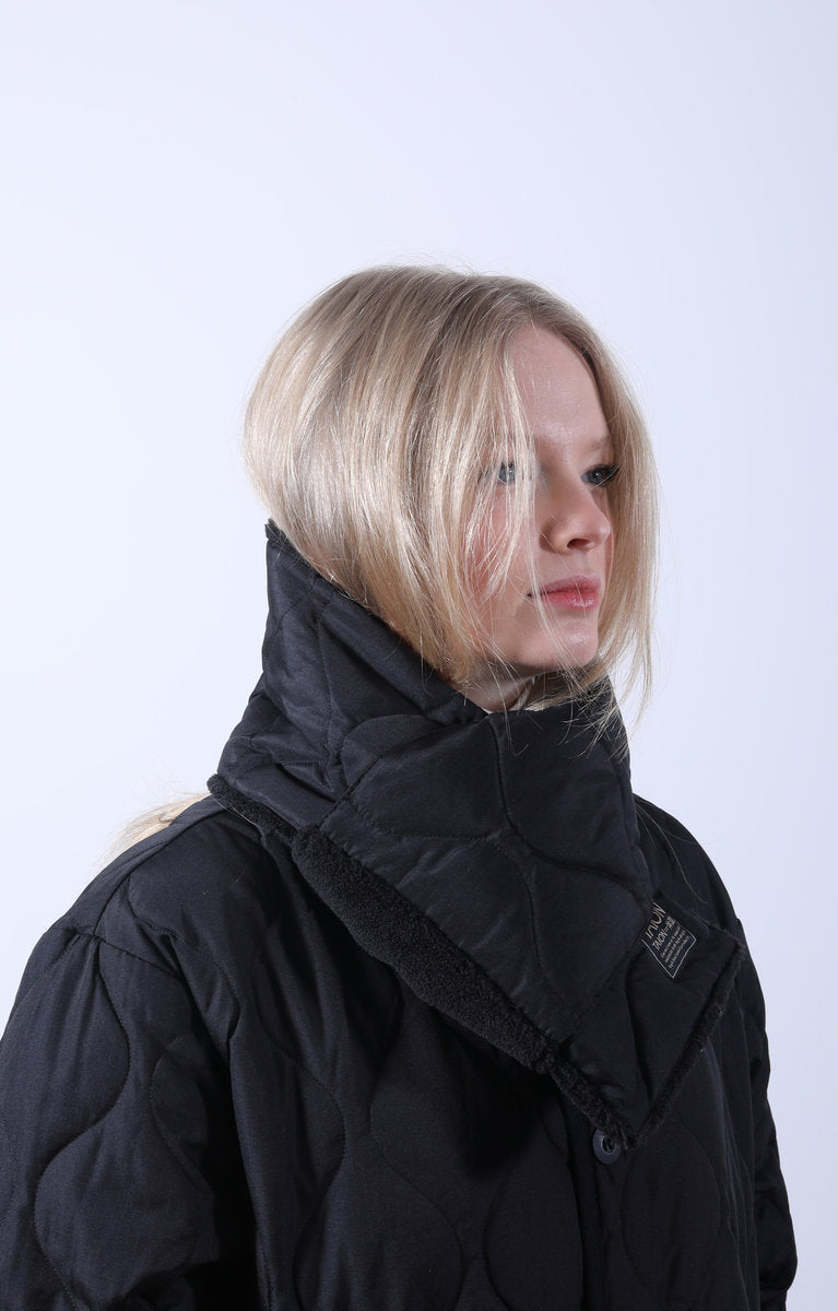 Military Down Scarf- Black x Black