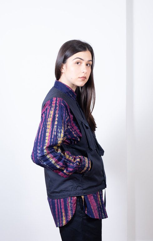 19 Century BD Shirt Navy Batik Stripe