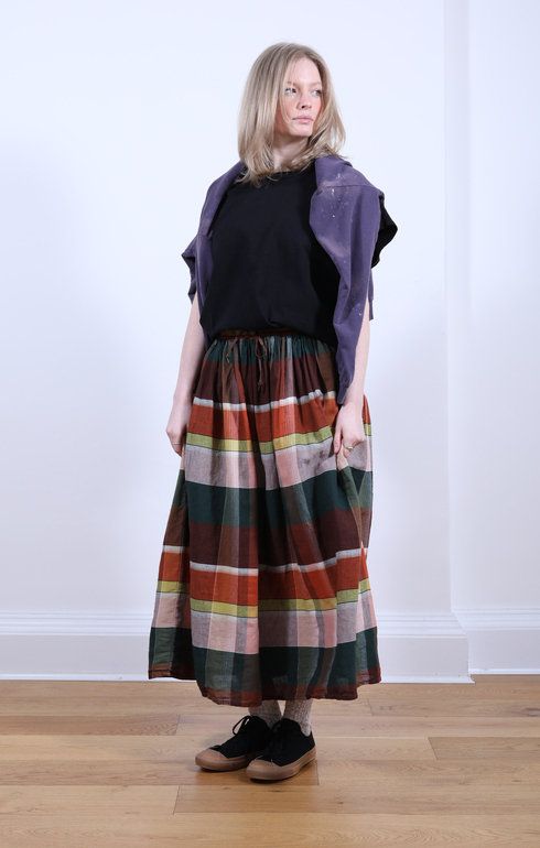 Original Check Gathered Skirt