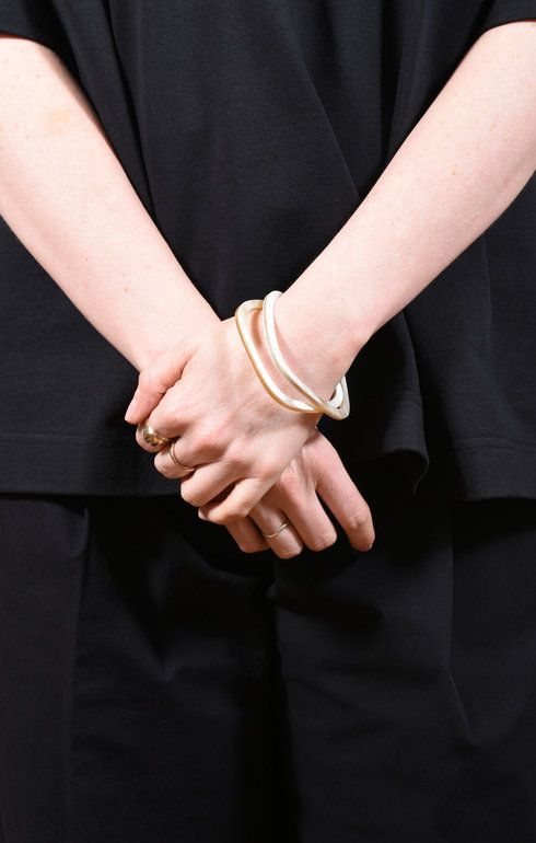 Bracelet Horn Square Beige (set of 2)