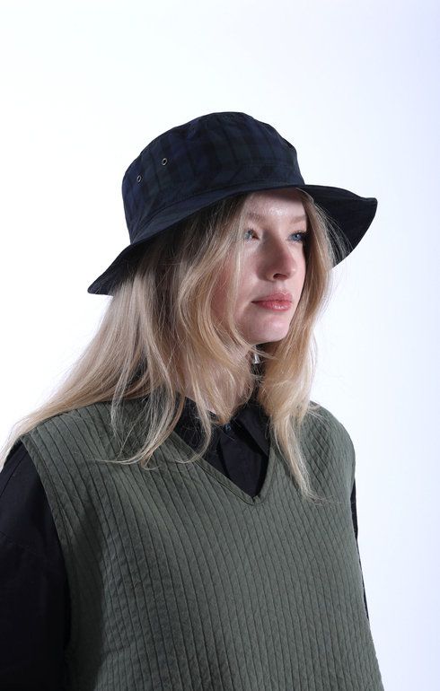 Organic Cotton Hat w/ Drawcord Black Watch
