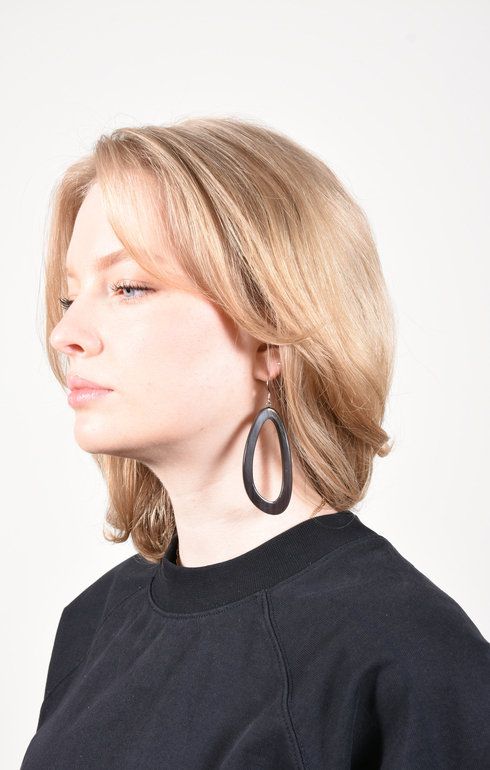 Earrings Horn Kidney Hollow Brown