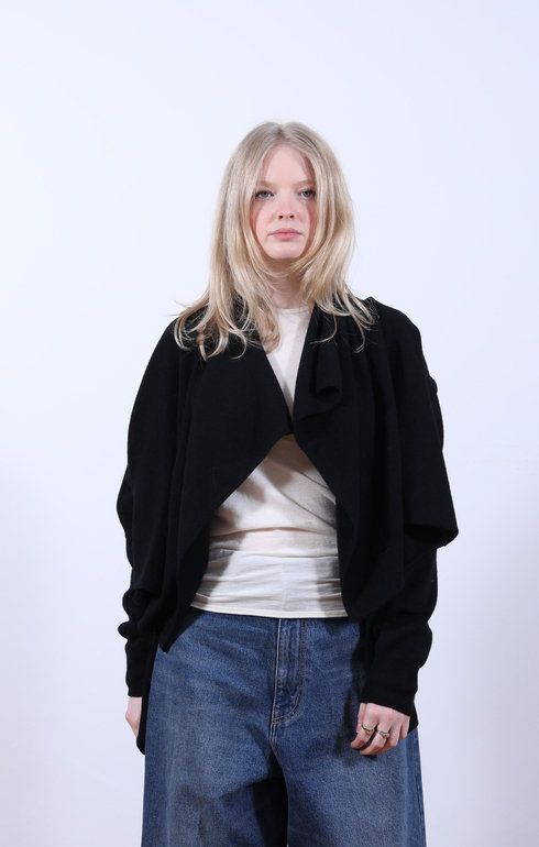 Knot Cardigan Boiled Knit Black