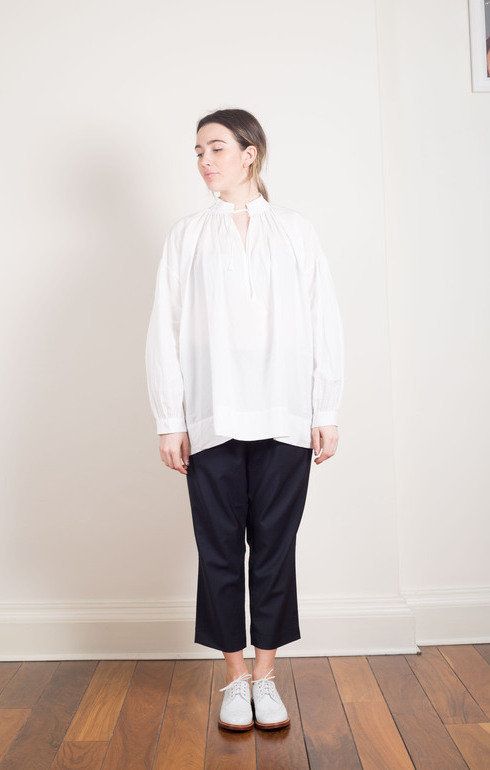 String Surplice Shirt White
