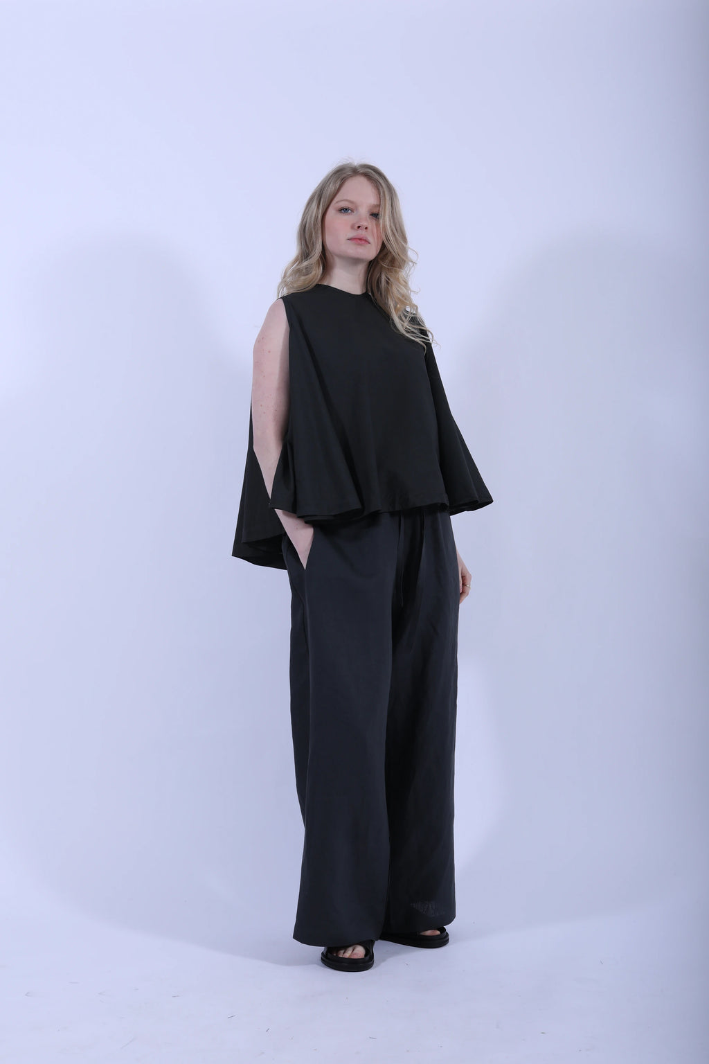 Vesper Tie Trousers Charcoal