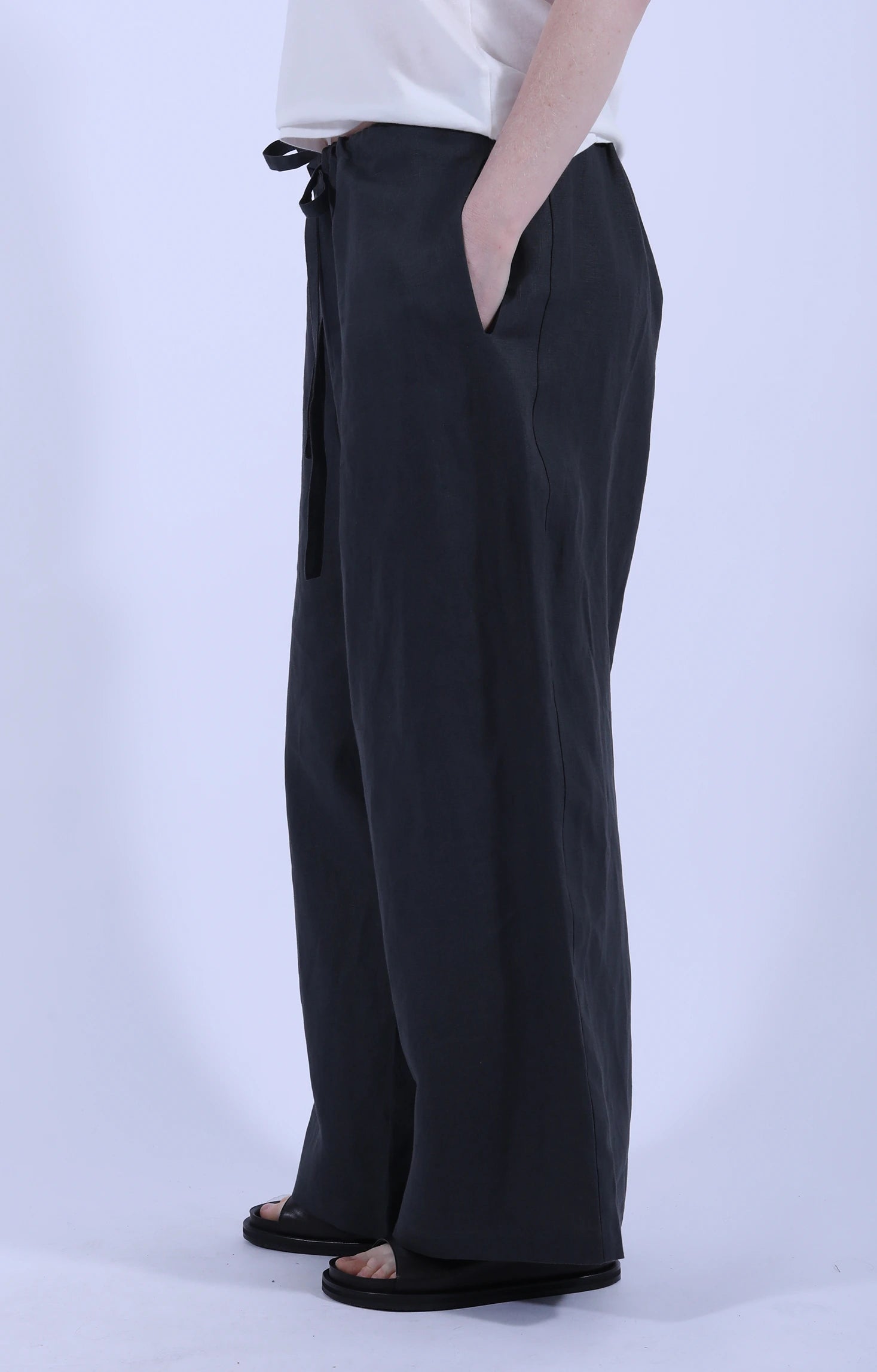 Vesper Tie Trousers Charcoal