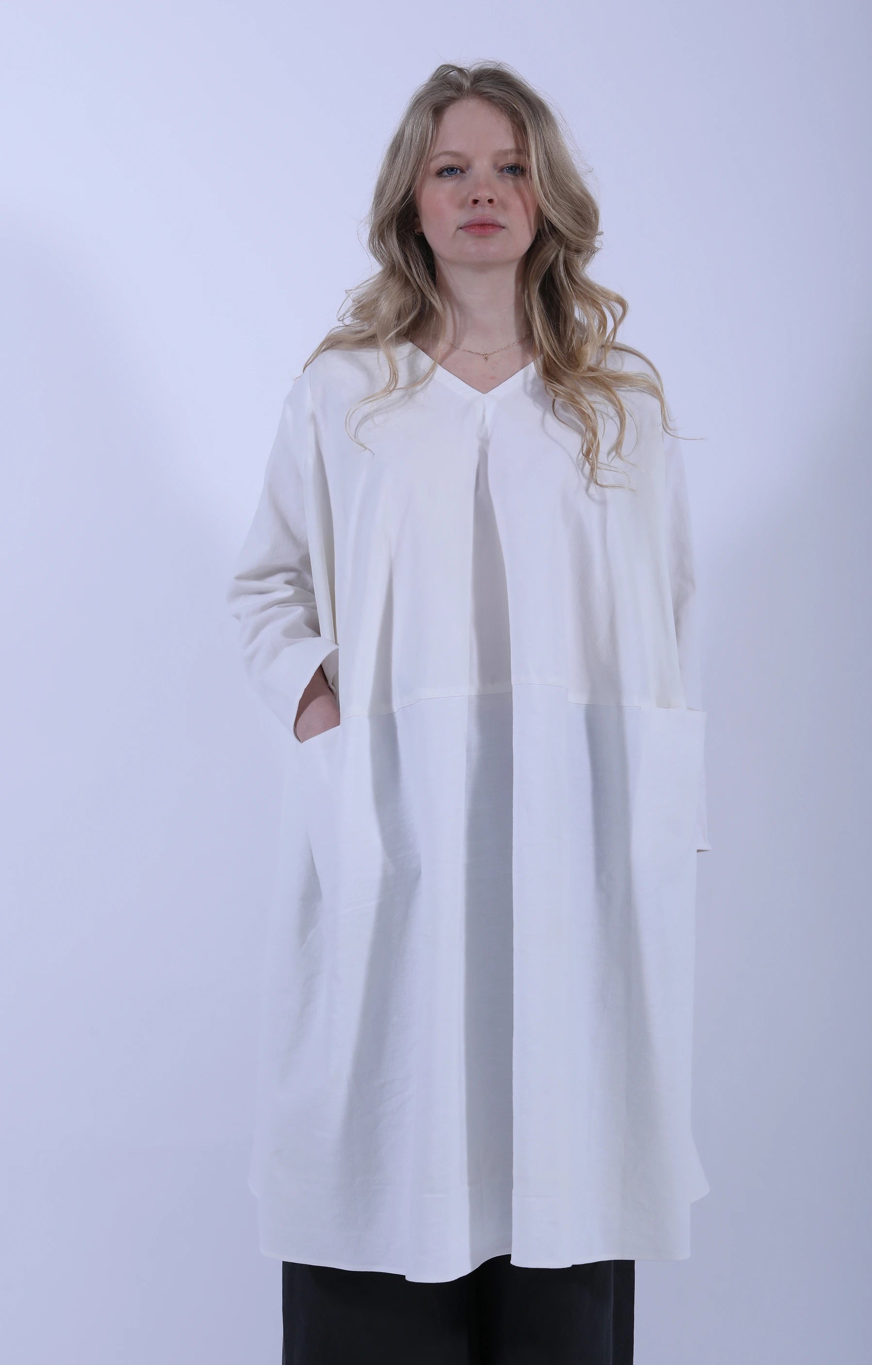 Luna V Neck Dress Natural
