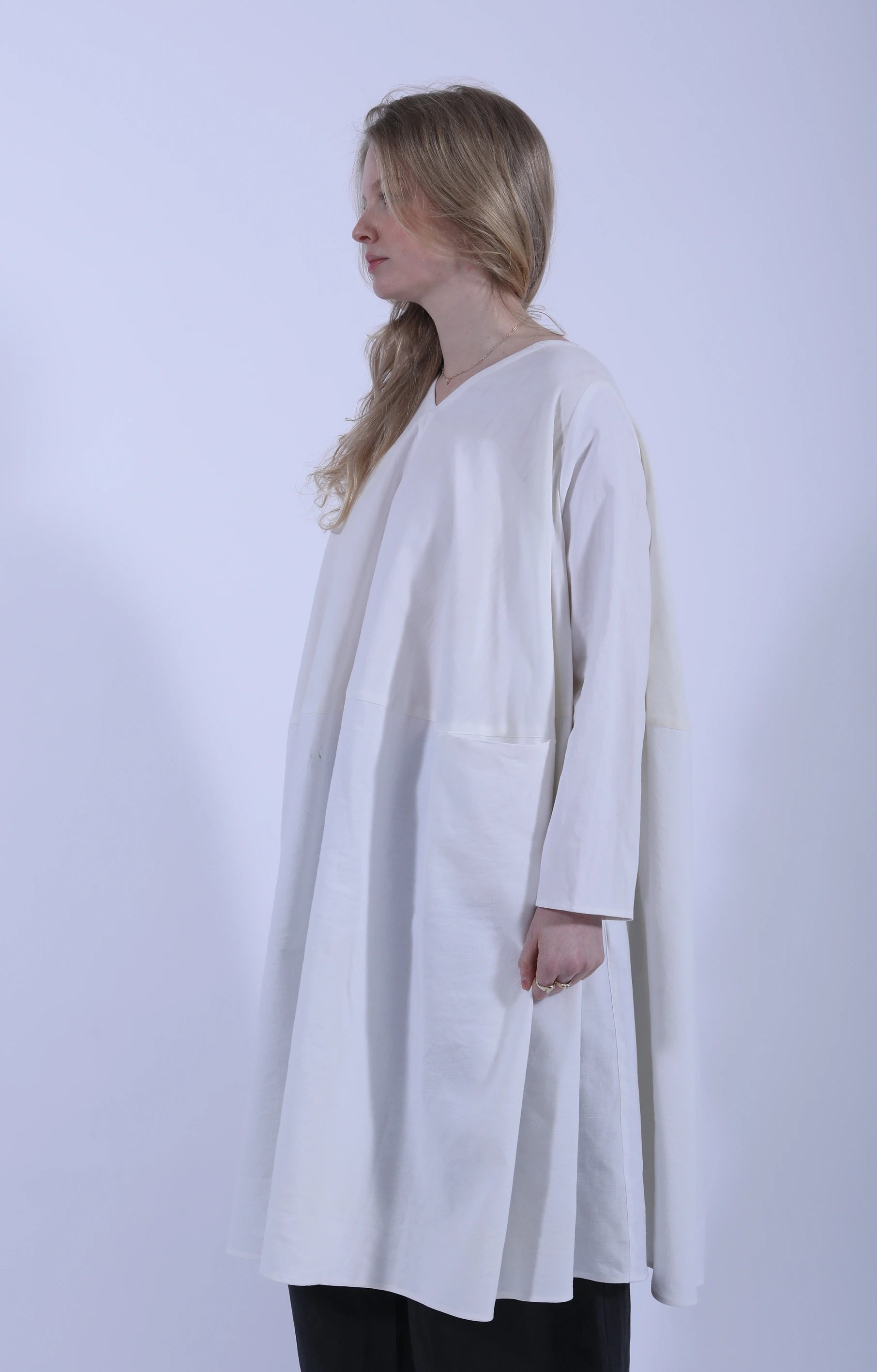 Luna V Neck Dress Natural