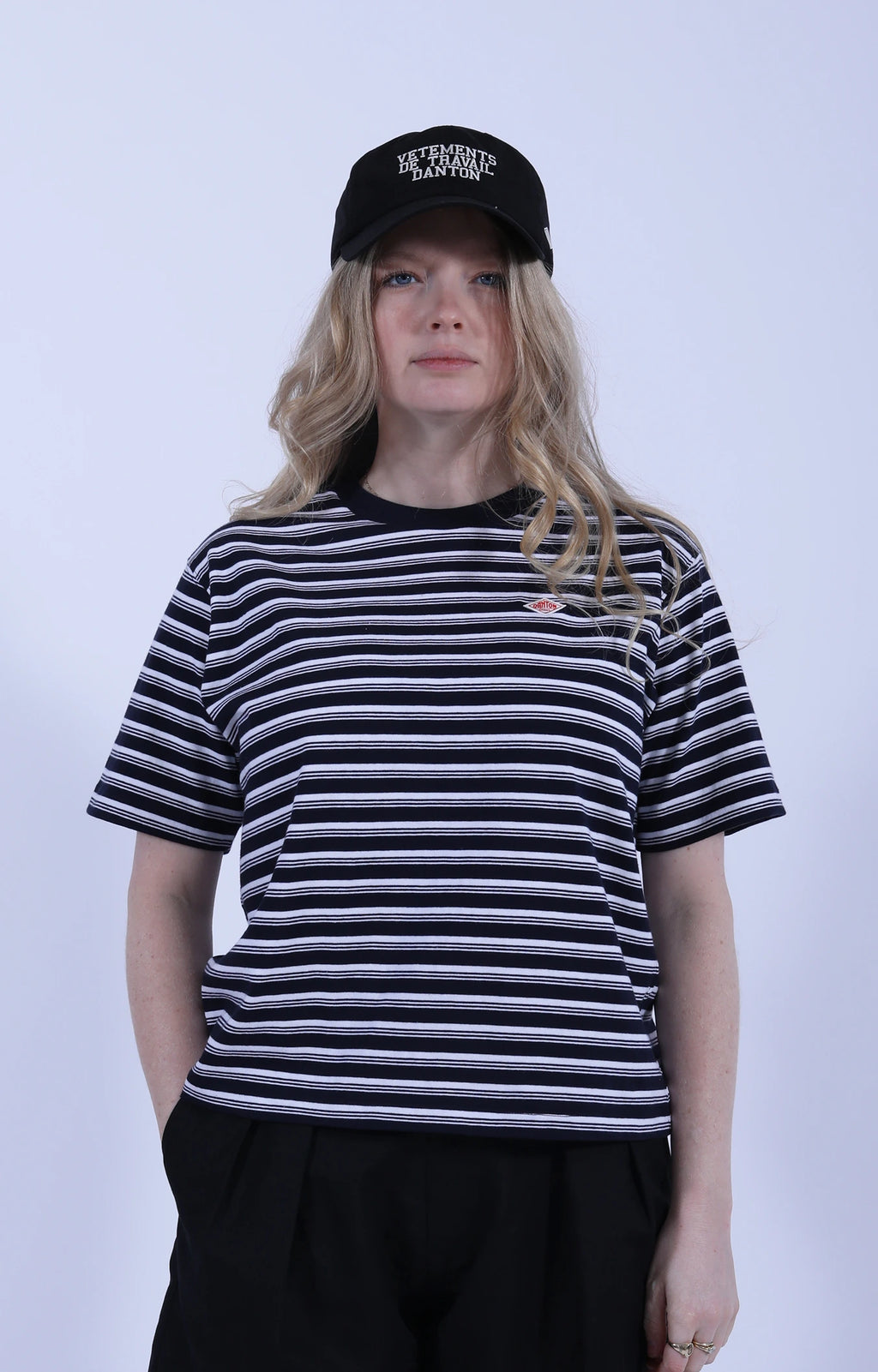 Short Sleeve Striped T-Shirt Navy/Off-White