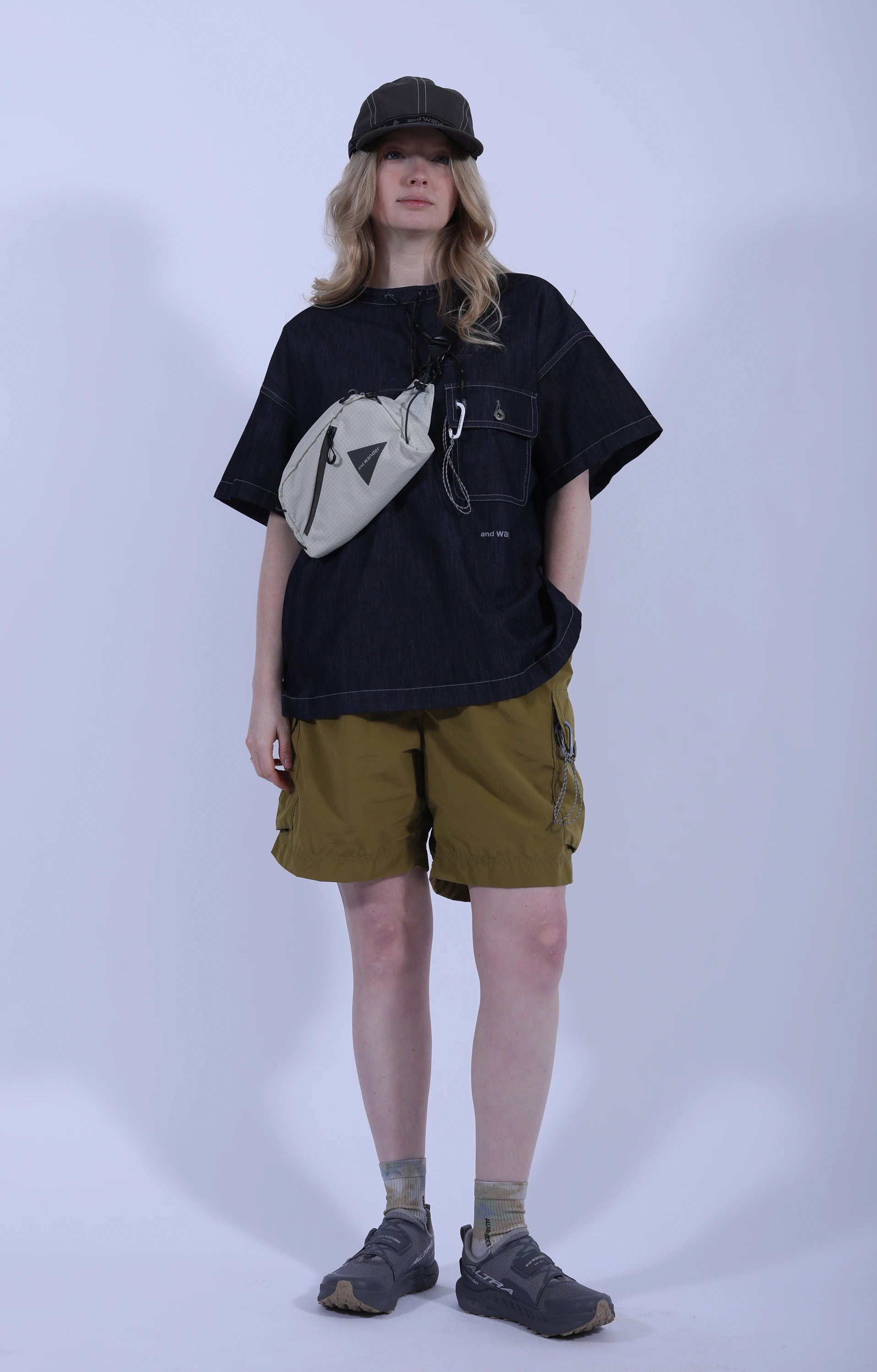 Oversized Cargo Short Pants (M) Yellow Olive