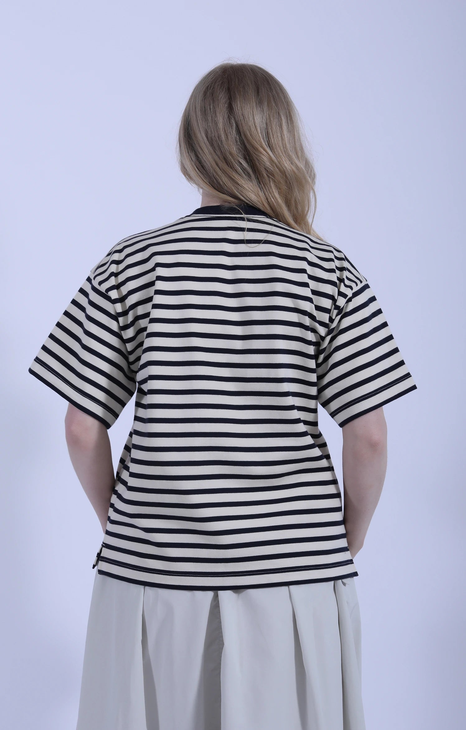 Stripe Pocket Short Sleeve T Navy