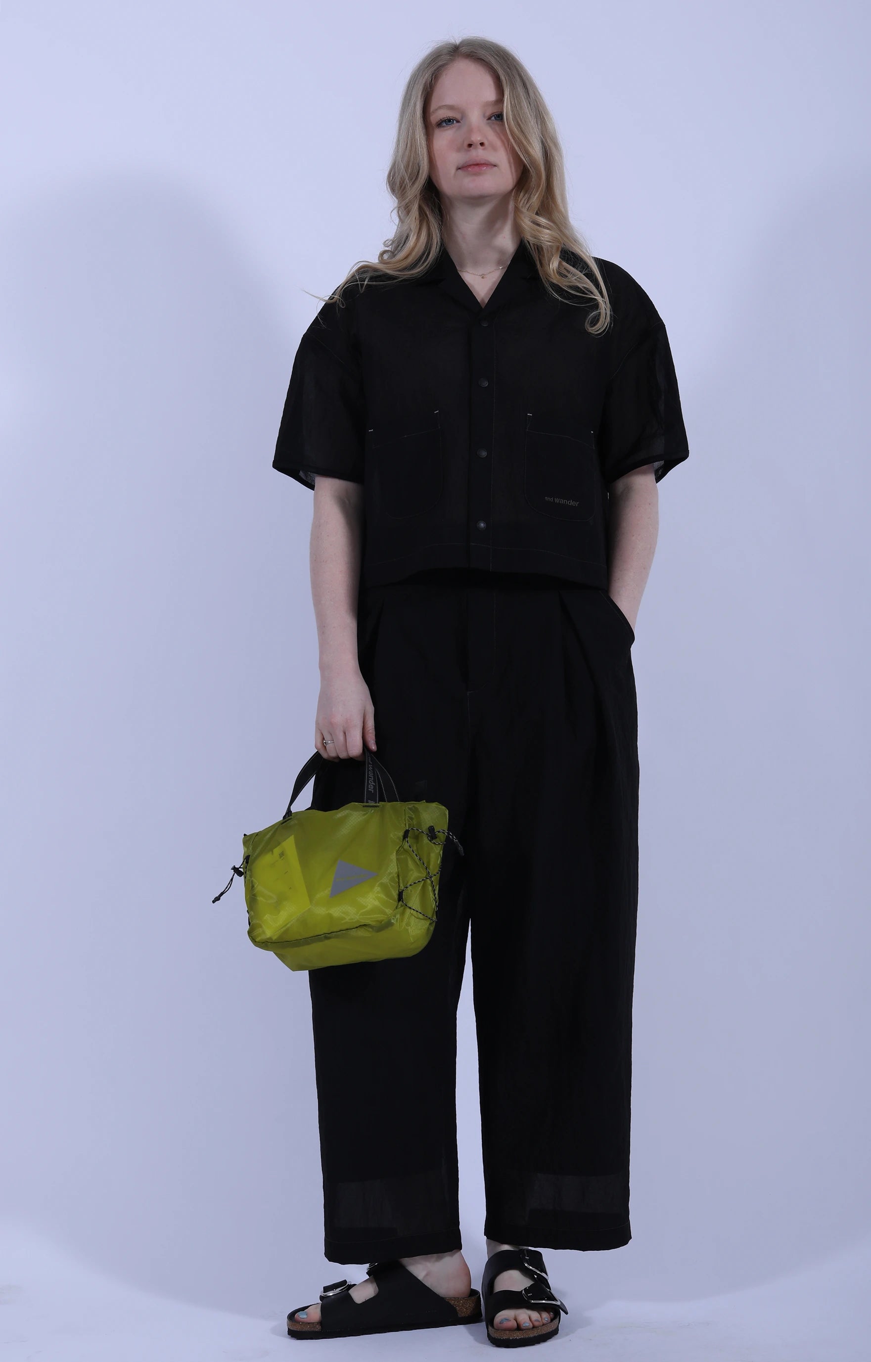 Sheer Ripstop Short Sleeve Shirt (W) Black