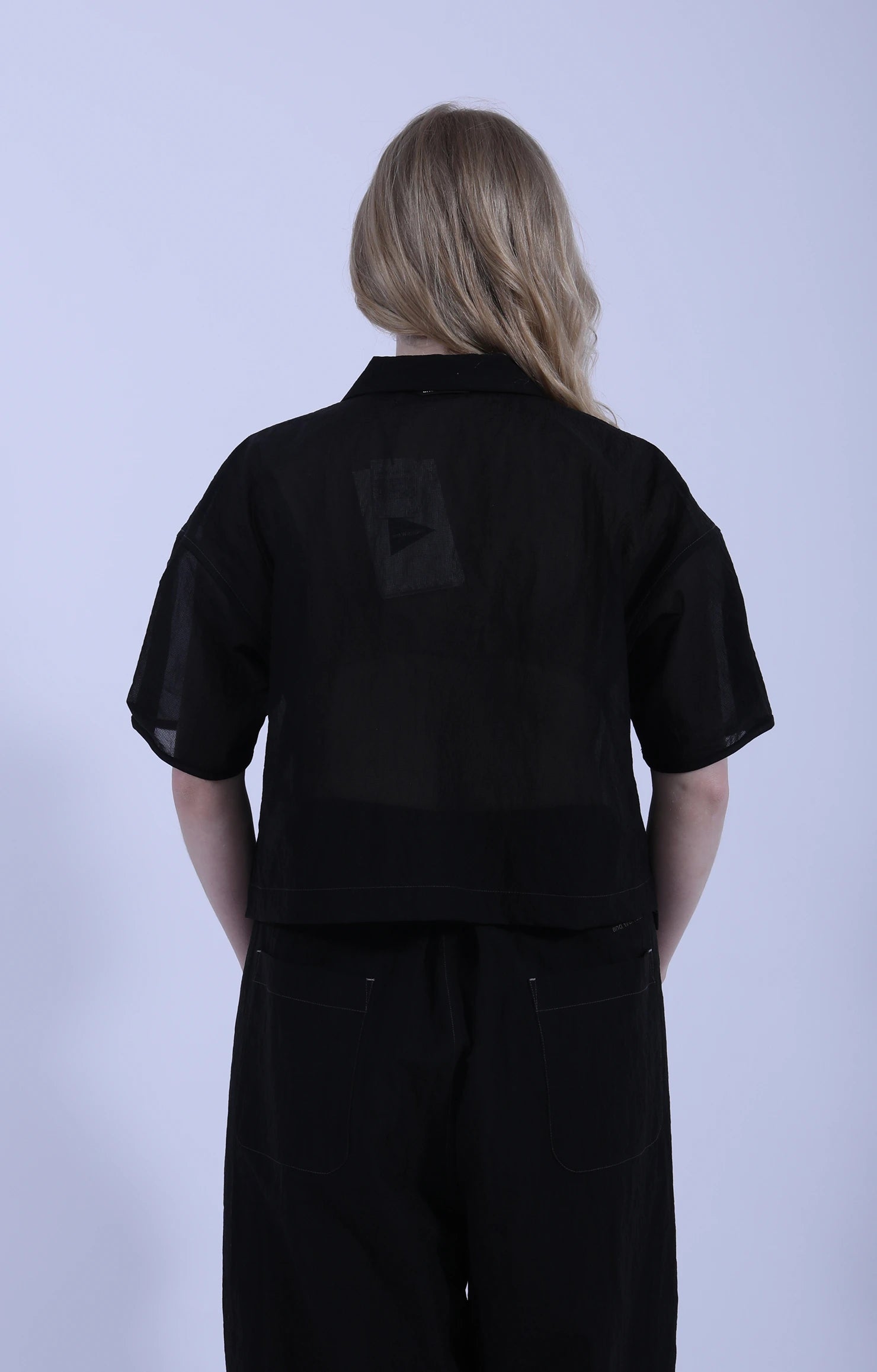 Sheer Ripstop Short Sleeve Shirt (W) Black