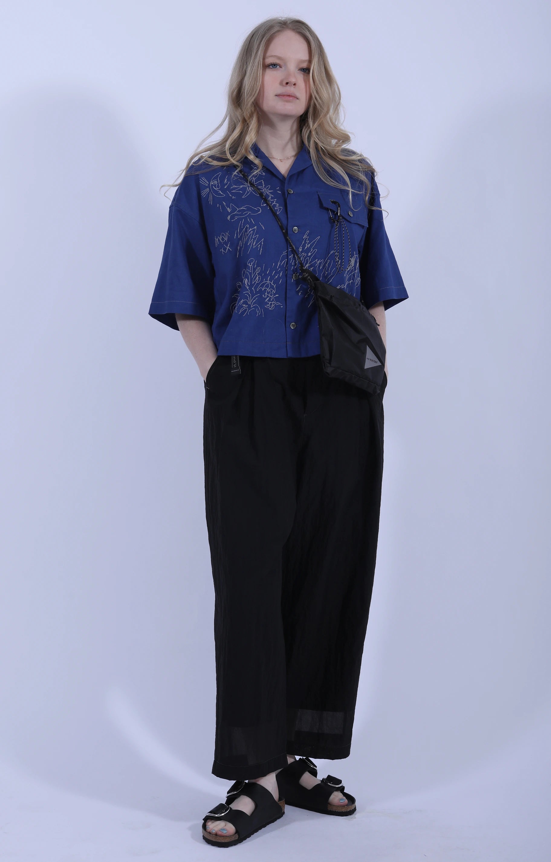 Reflective Embroidery Shirt Blue