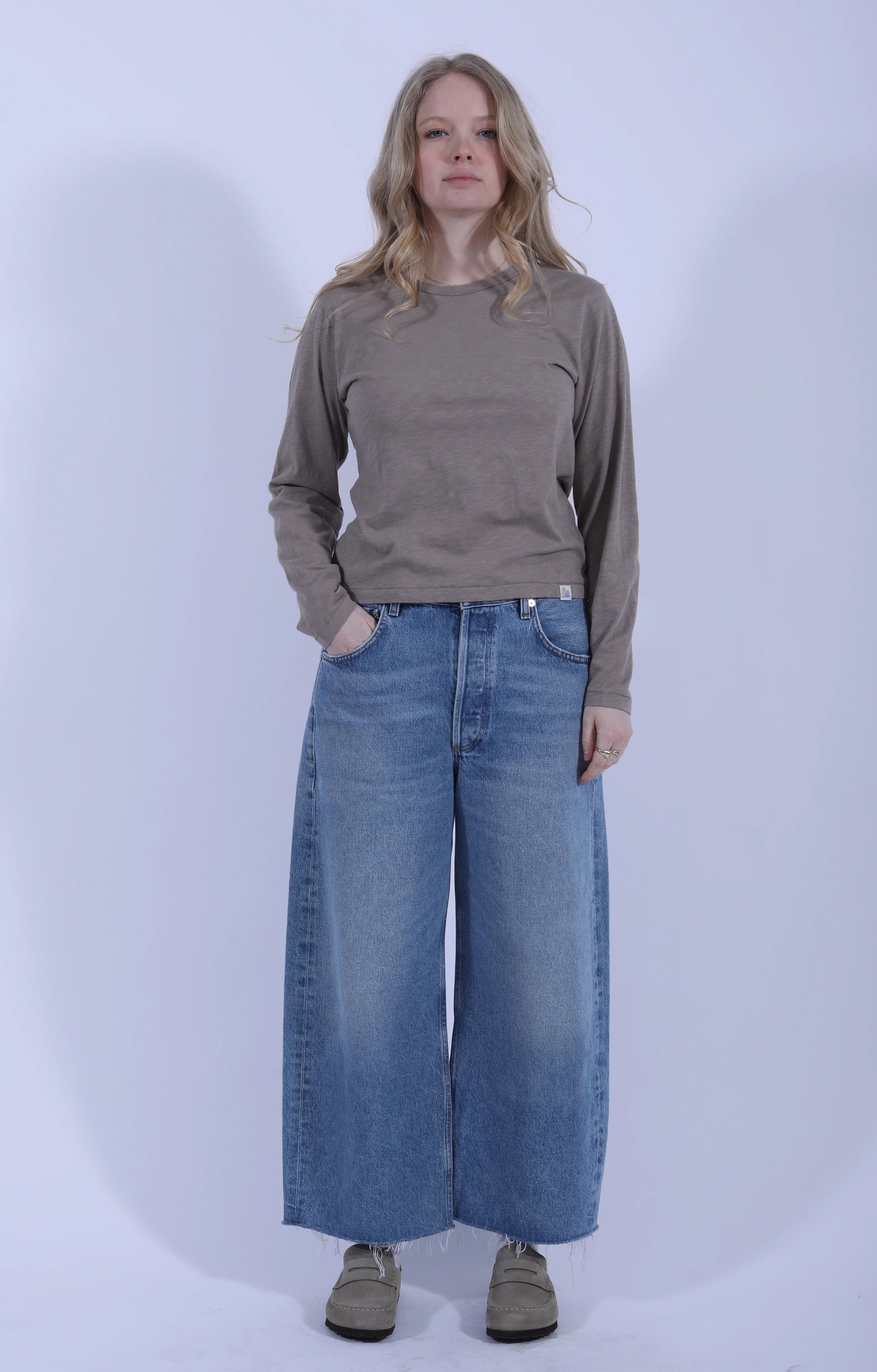 Slub Pima Long Sleeve Faded Grain