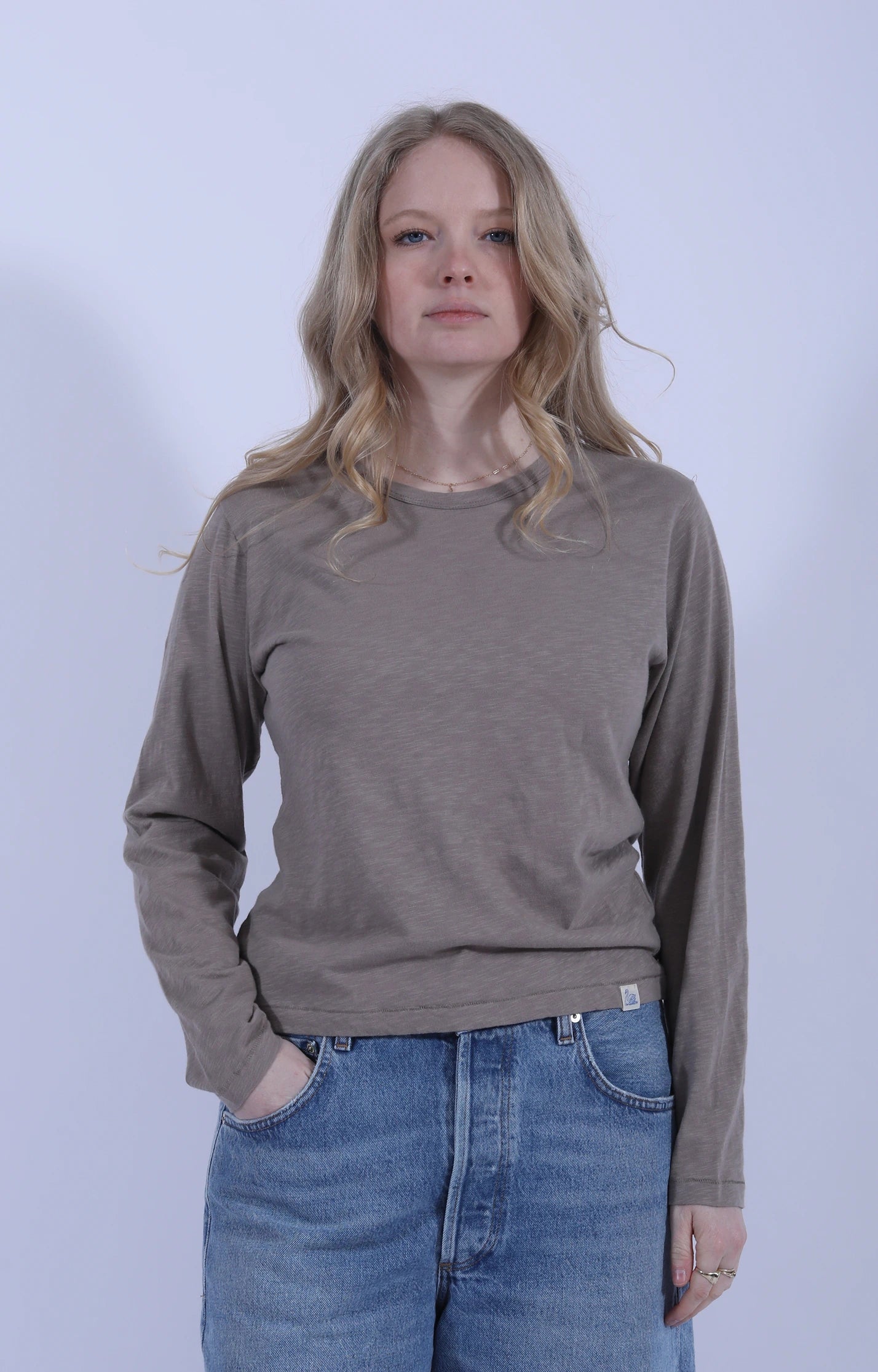 Slub Pima Long Sleeve Faded Grain