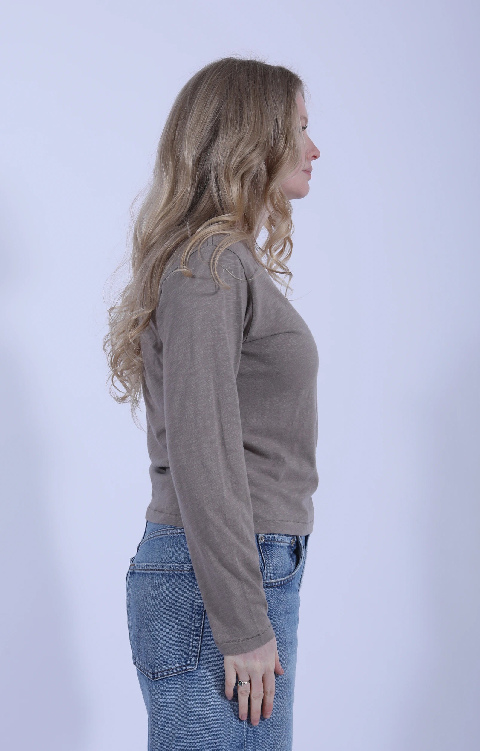 Slub Pima Long Sleeve Faded Grain