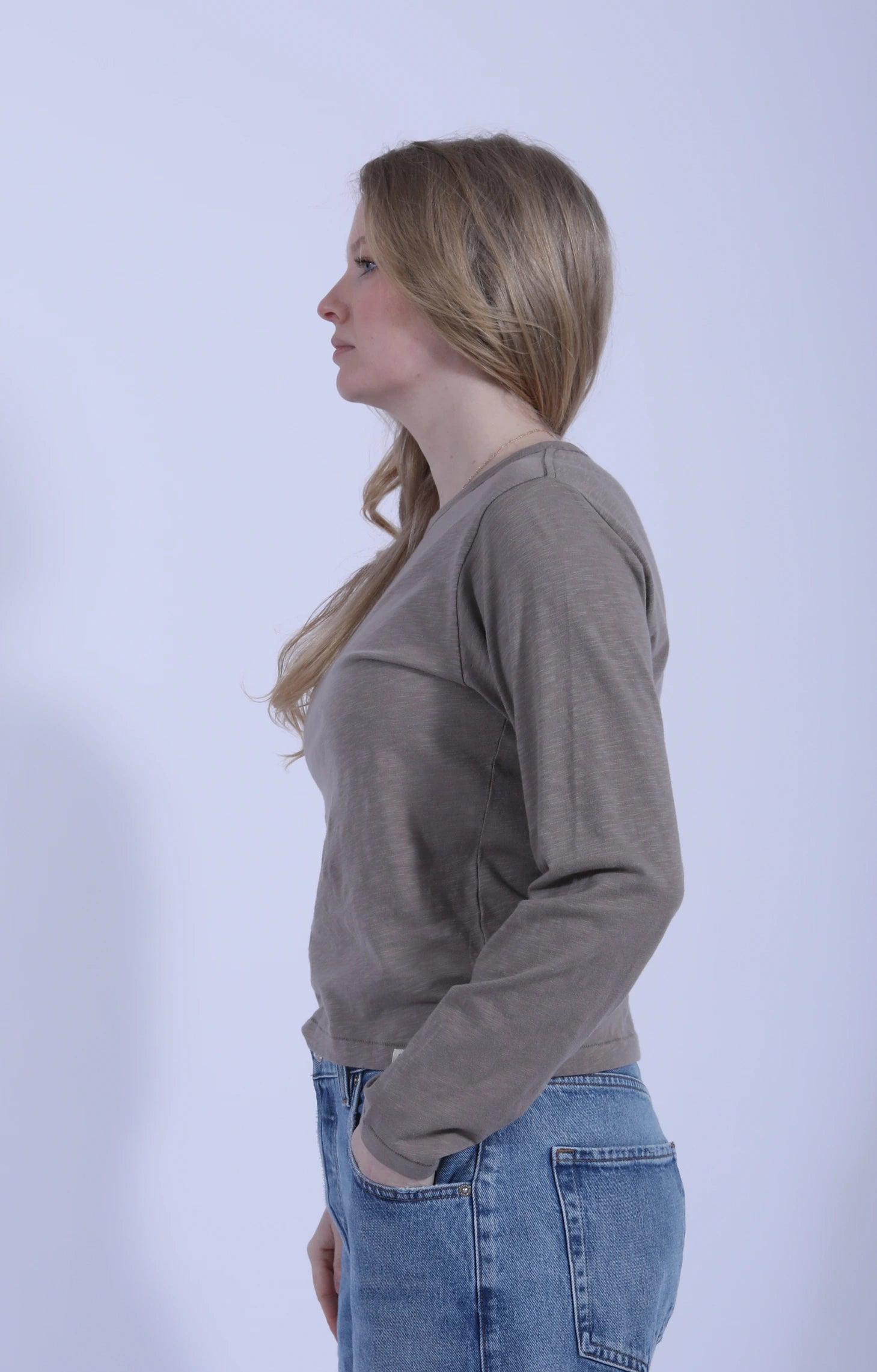 Slub Pima Long Sleeve Faded Grain