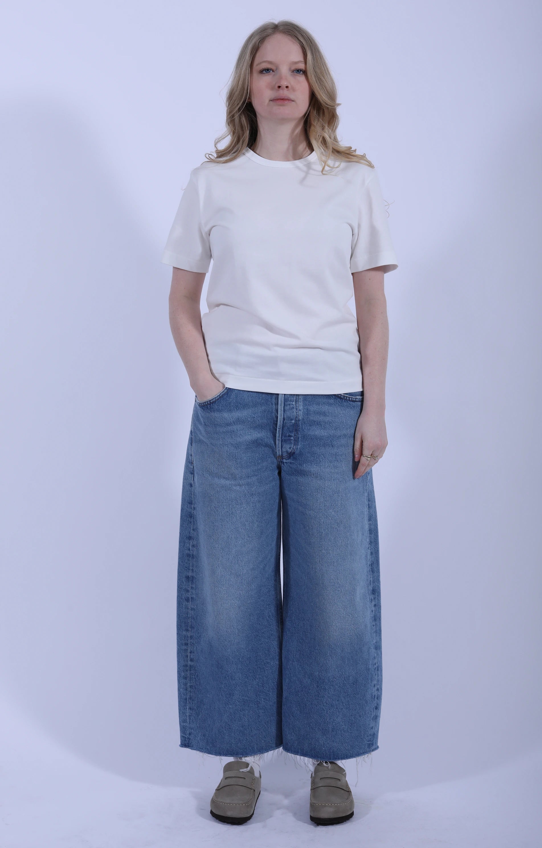 Cropped Classic Fit T-Shirt White