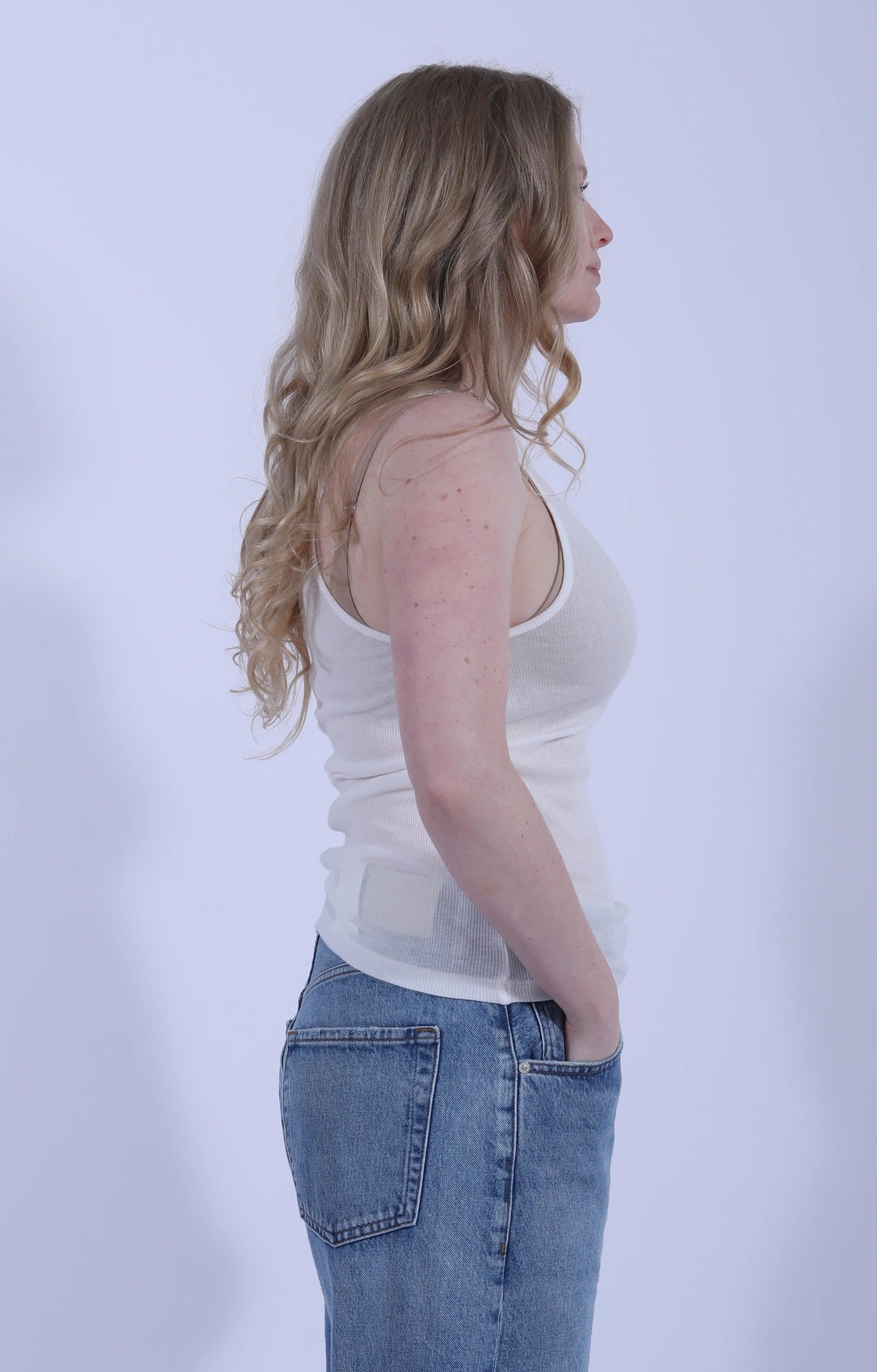 Fine Ribbed Singlet White