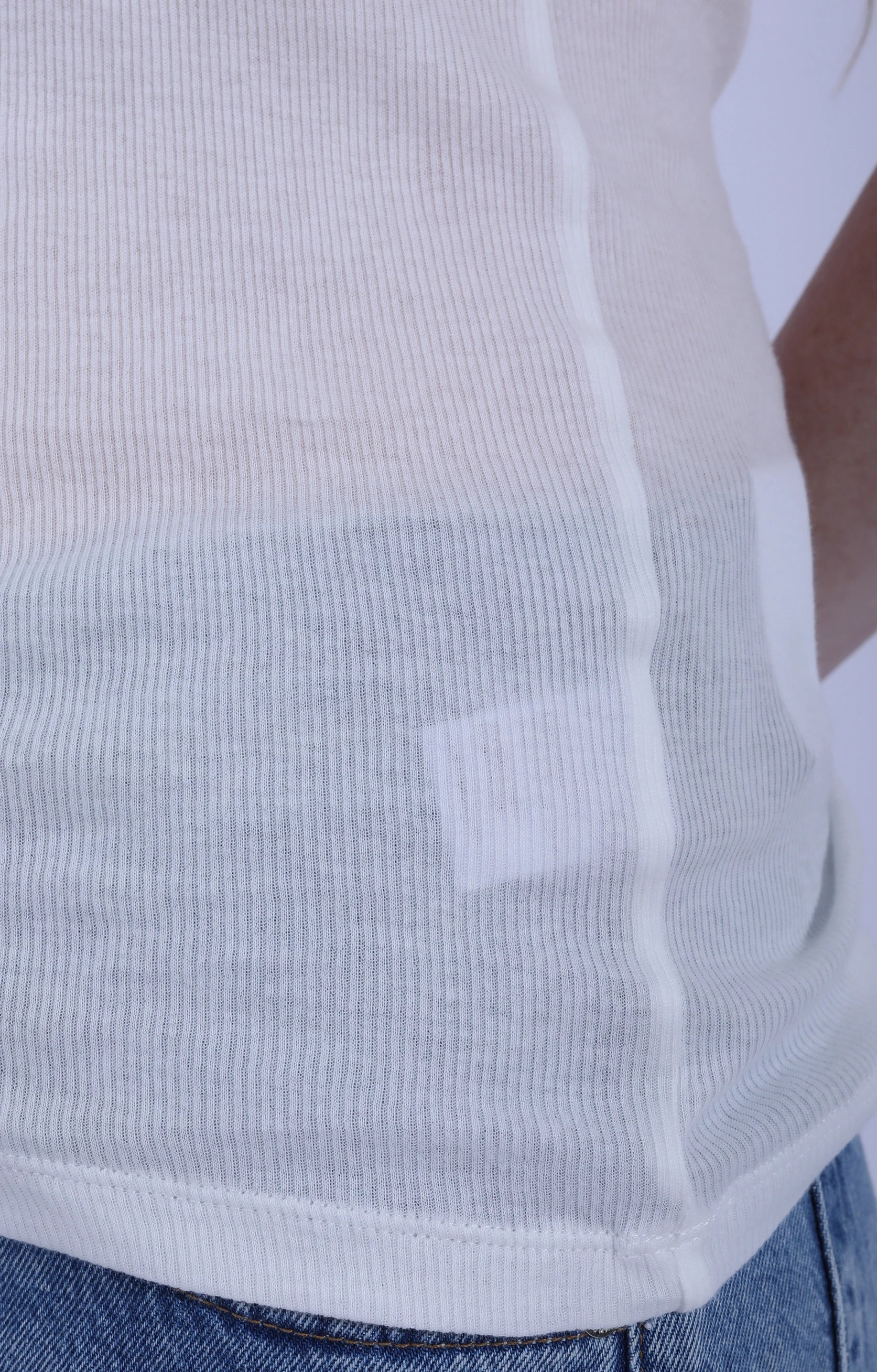 Fine Ribbed Singlet White