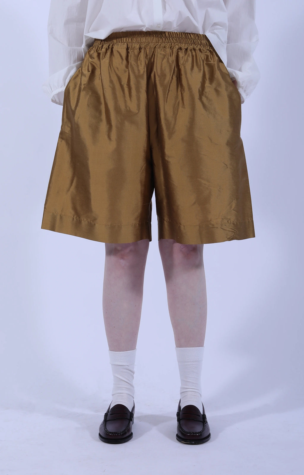 Silk Dupion Hilda Short Ochre