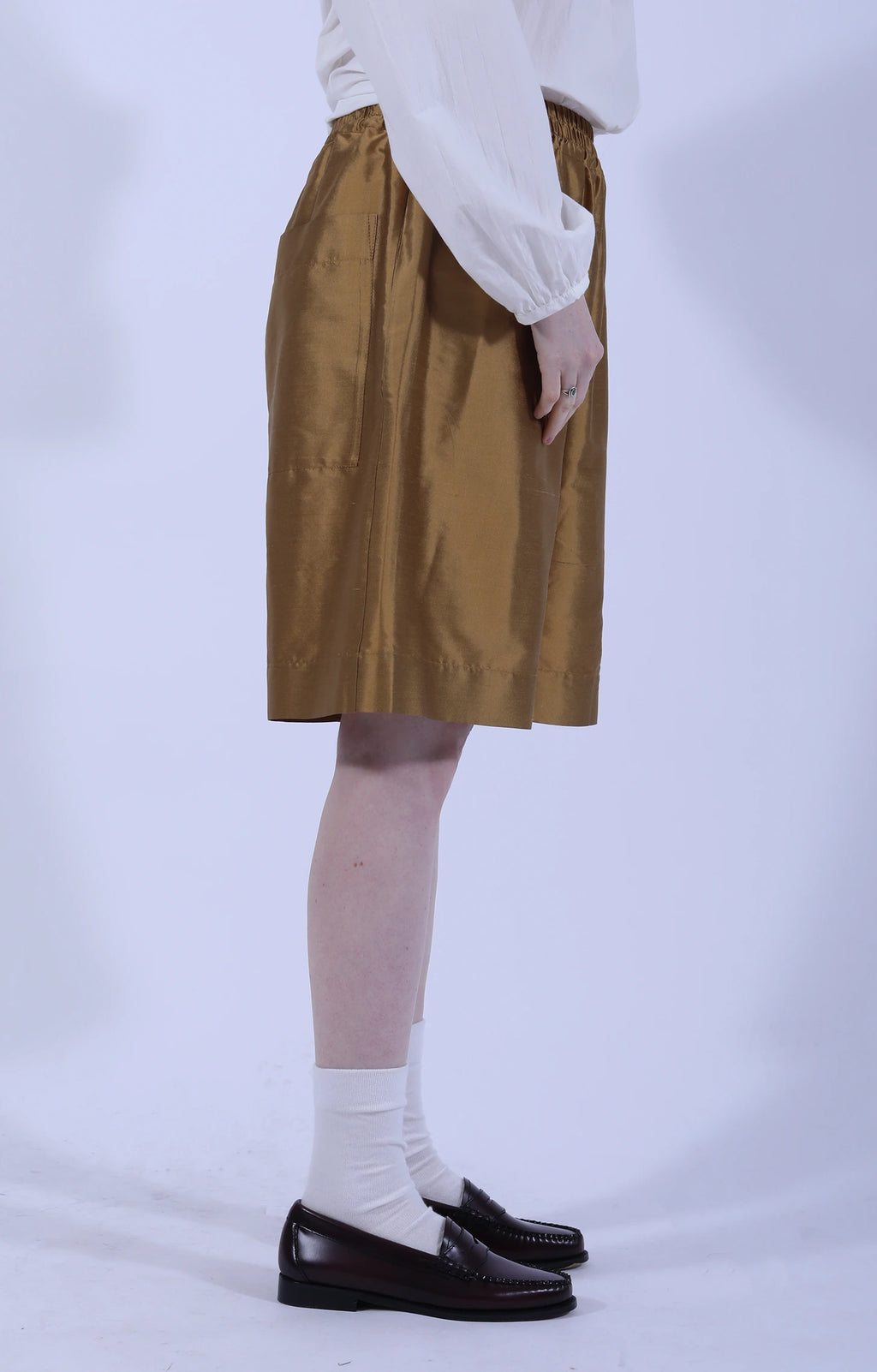 Silk Dupion Hilda Short Ochre