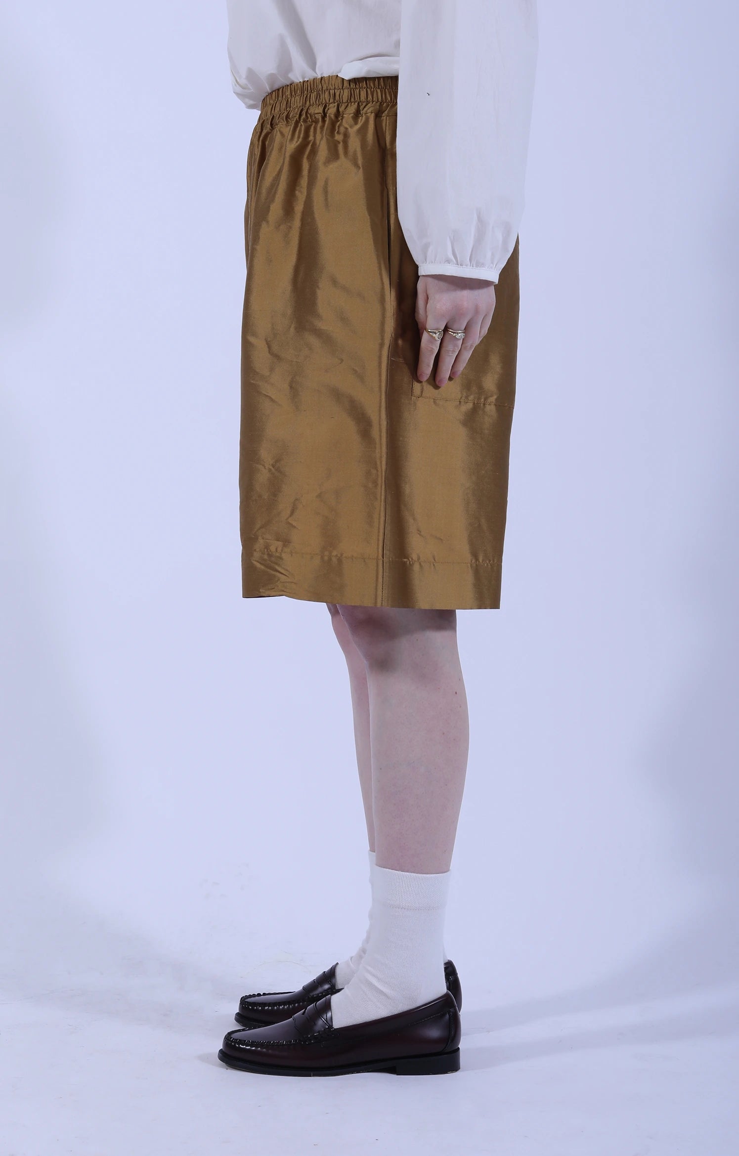 Silk Dupion Hilda Short Ochre