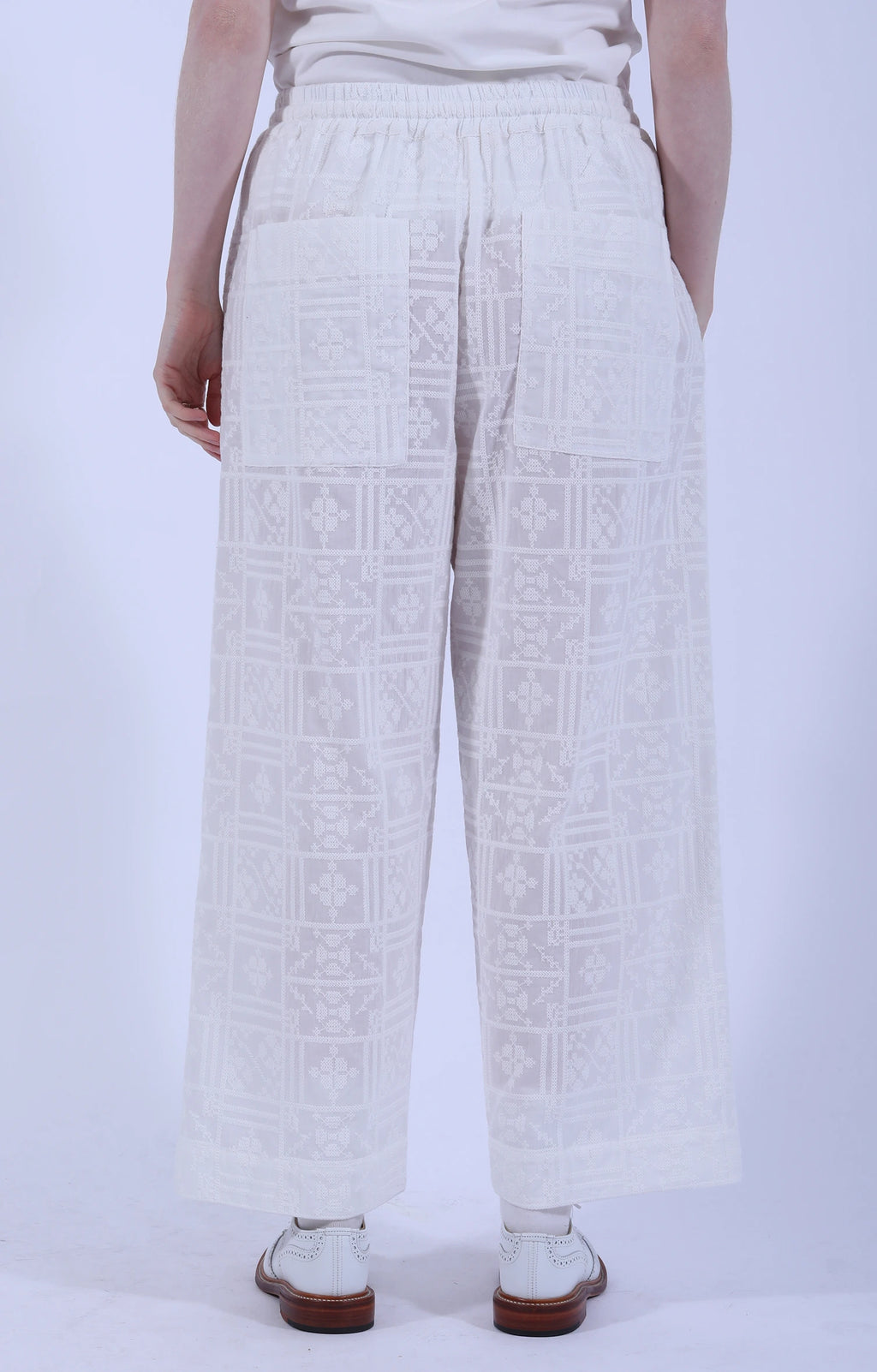 Embroidery Luna Trouser Ivory