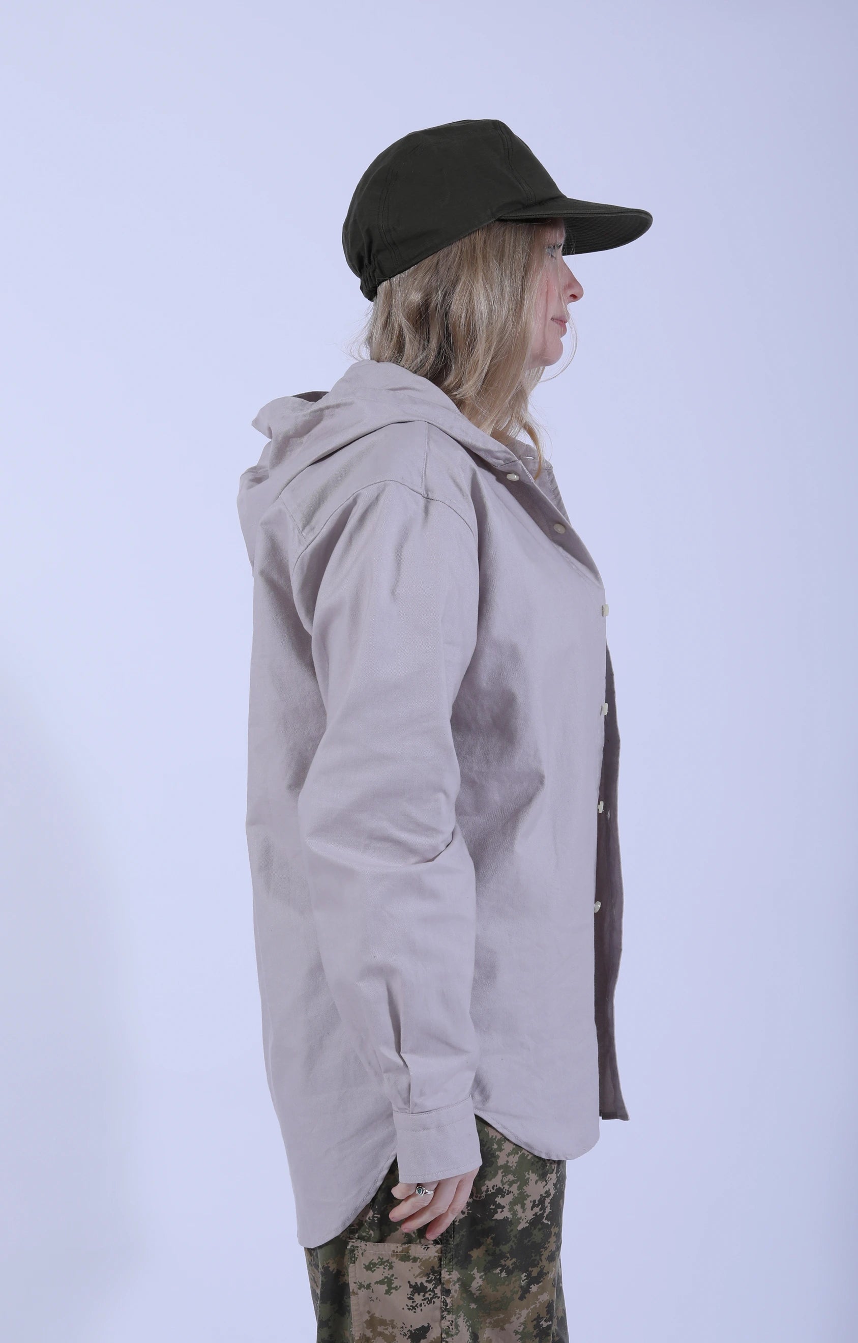 Hooded Shirt Beige