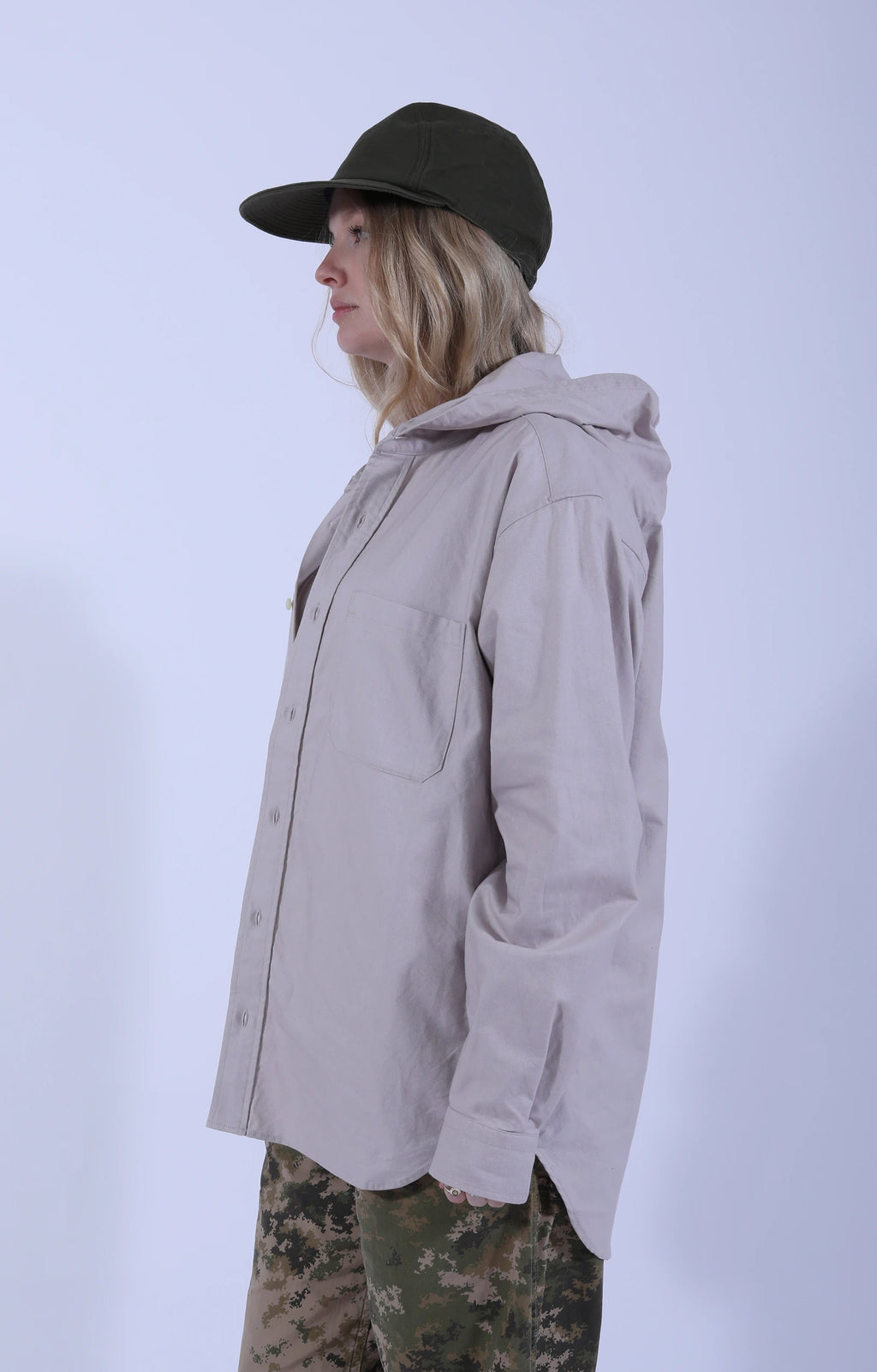 Hooded Shirt Beige