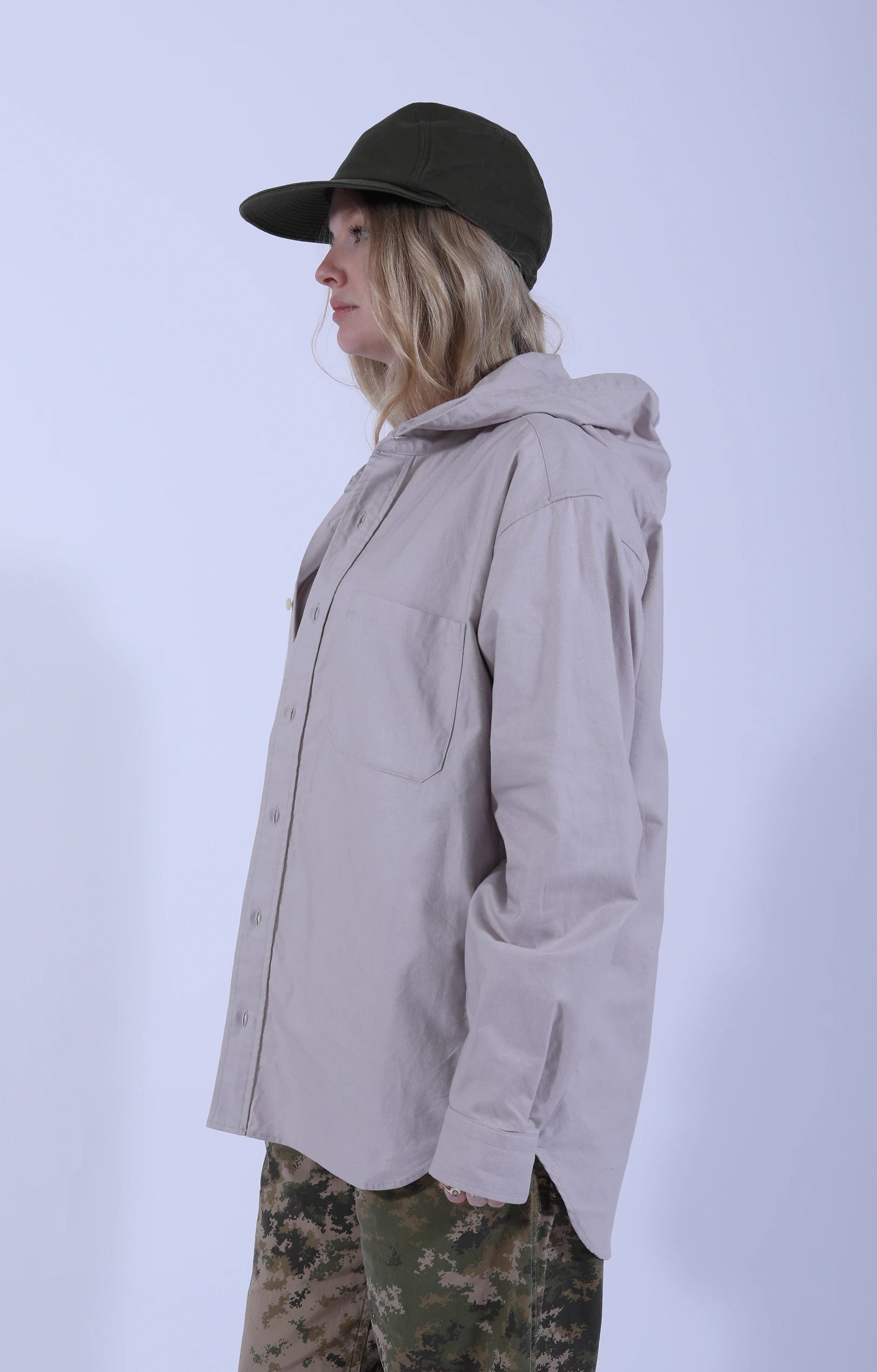 Hooded Shirt Beige