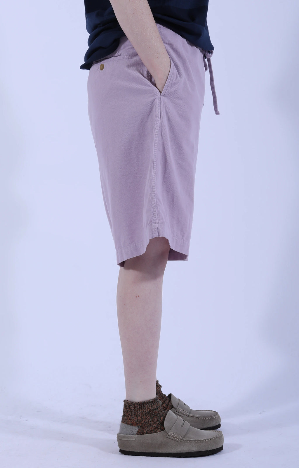 Drawstring Wide Shorts Cord Lavender