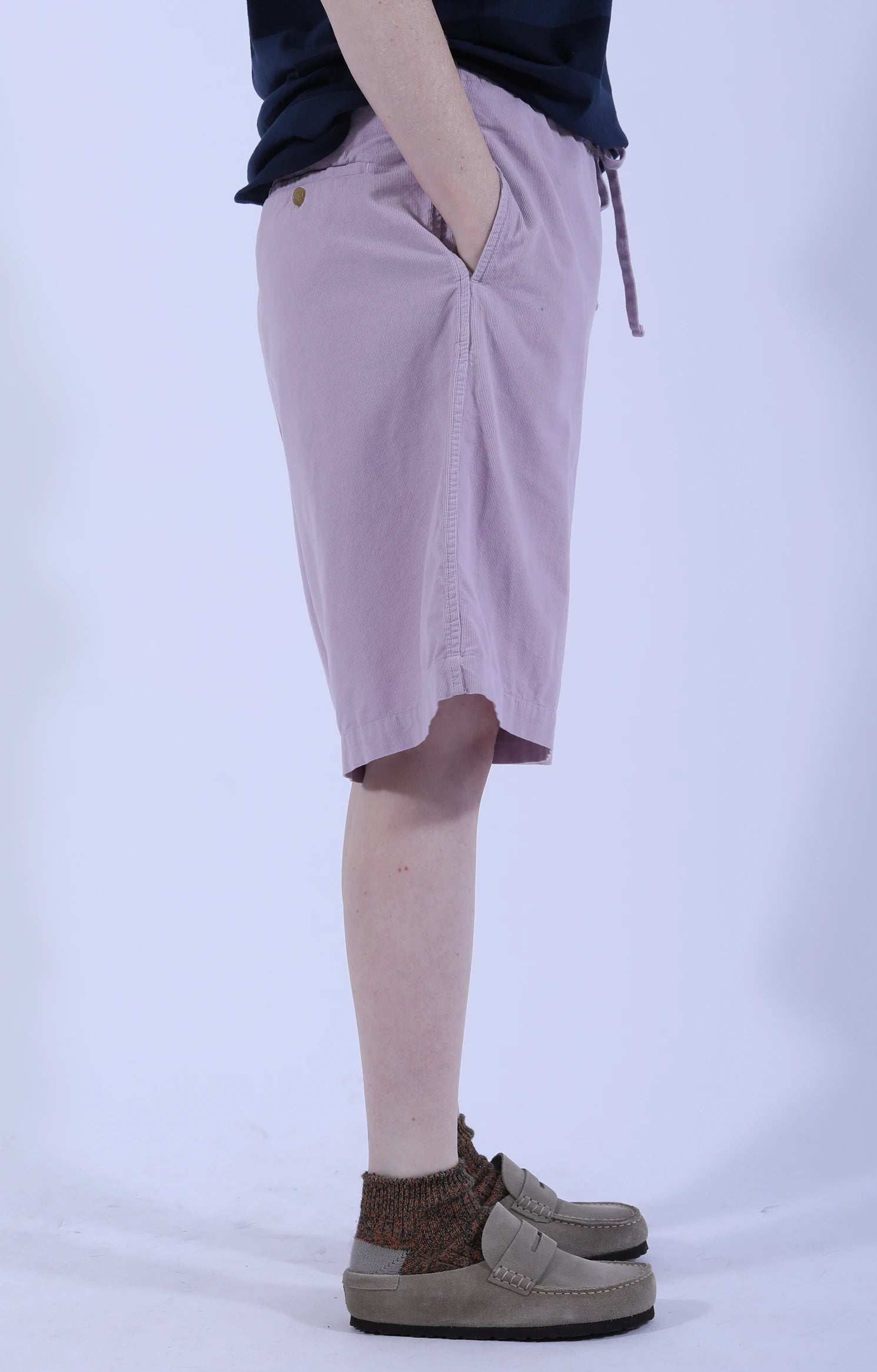 Drawstring Wide Shorts Cord Lavender