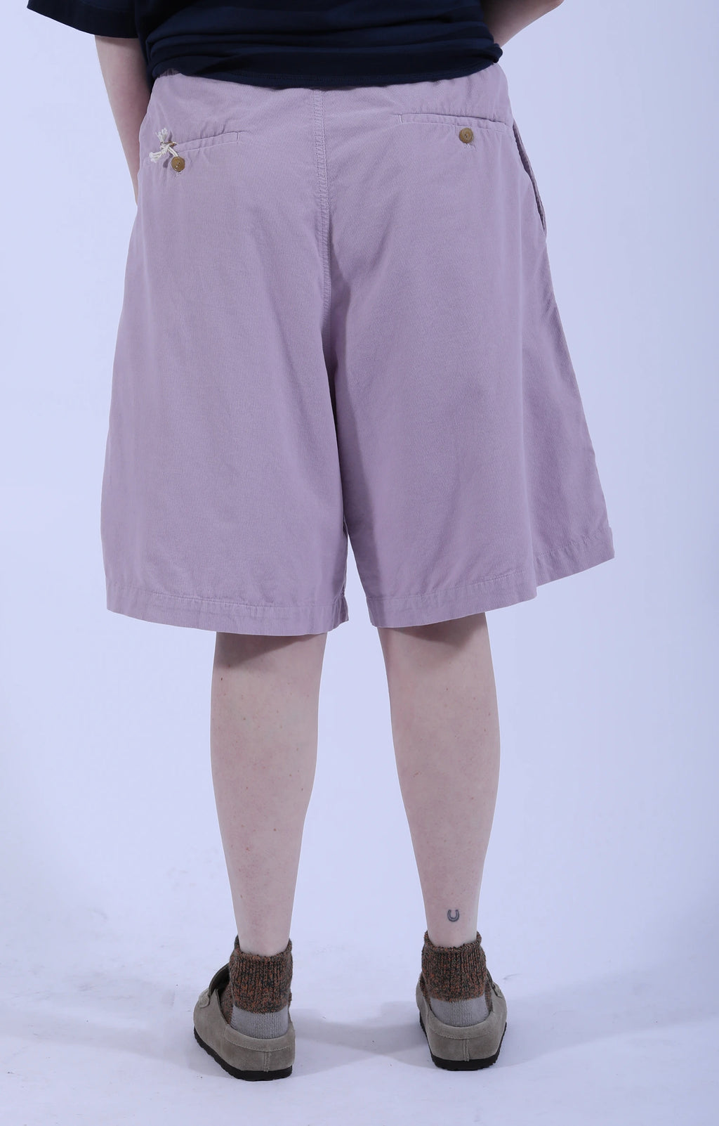 Drawstring Wide Shorts Cord Lavender