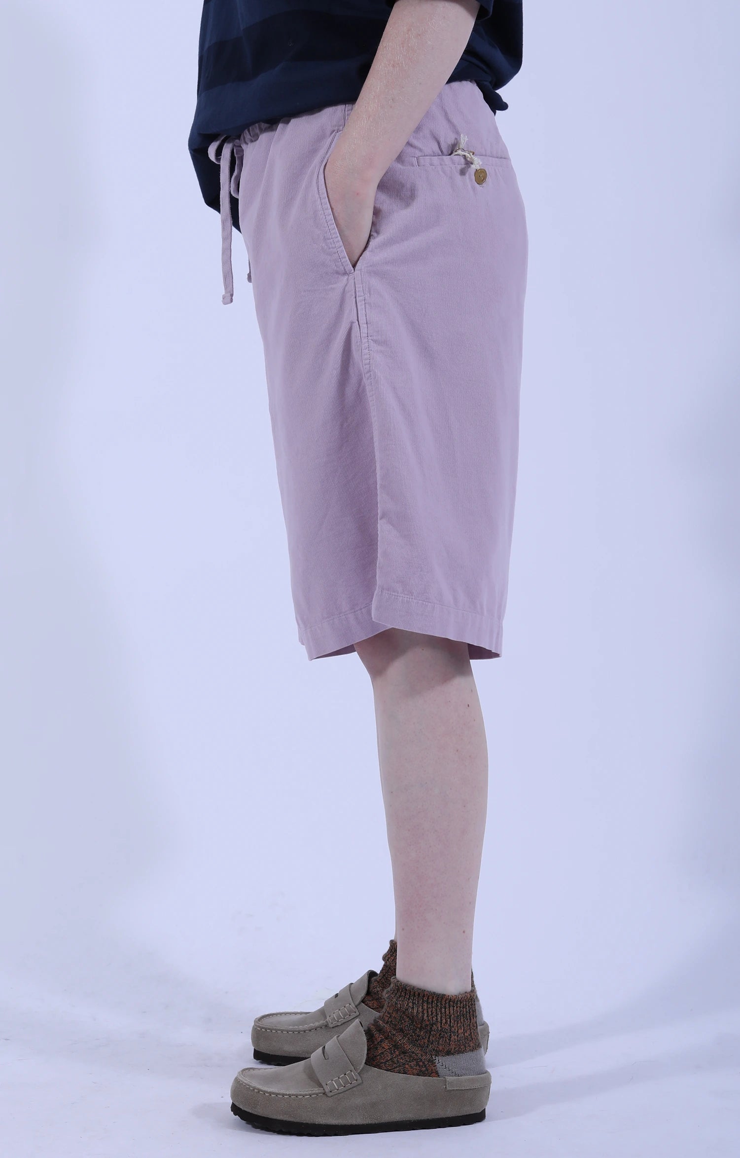 Drawstring Wide Shorts Cord Lavender