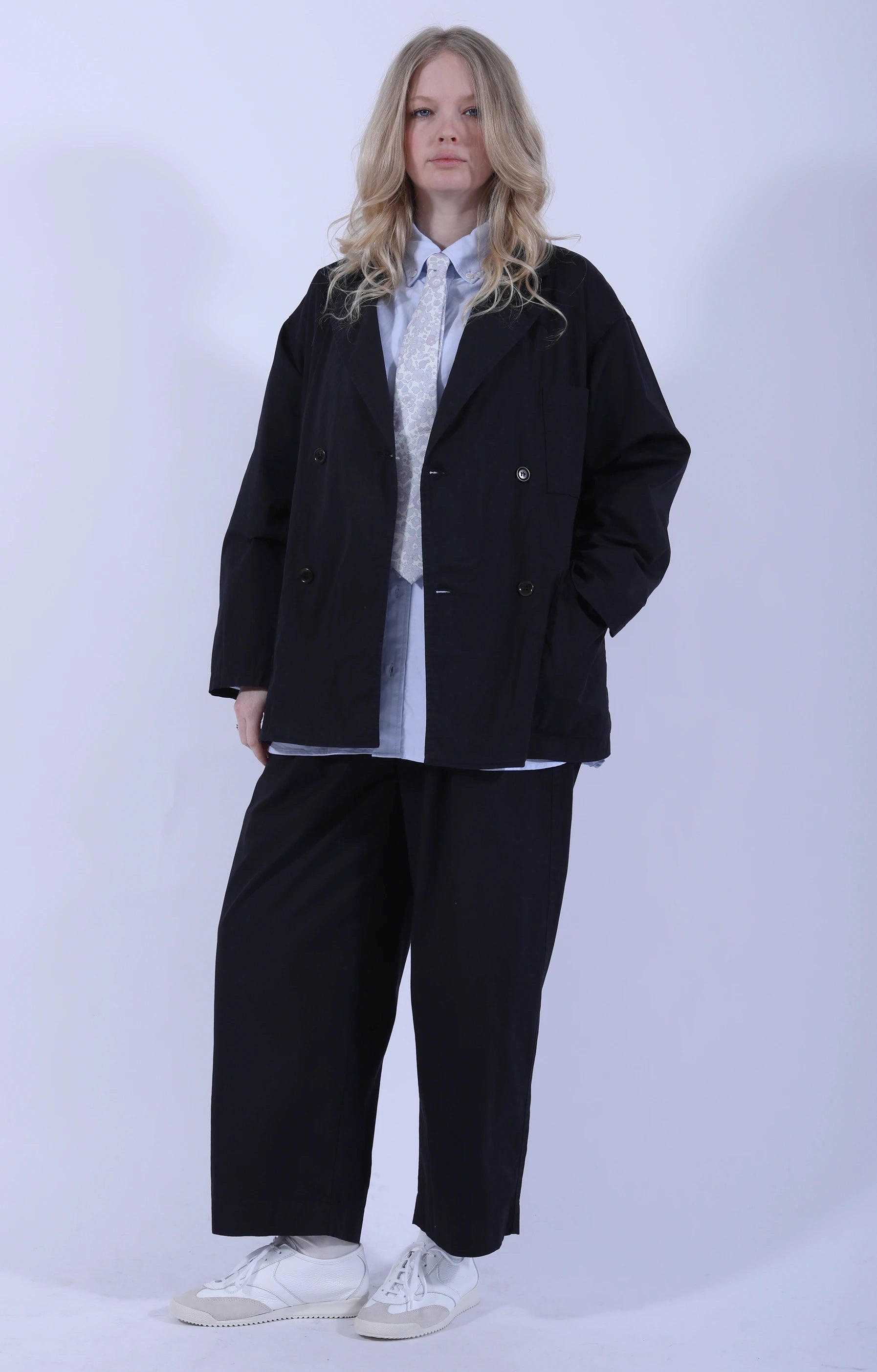 Double Breasted Sack Jacket D.Navy