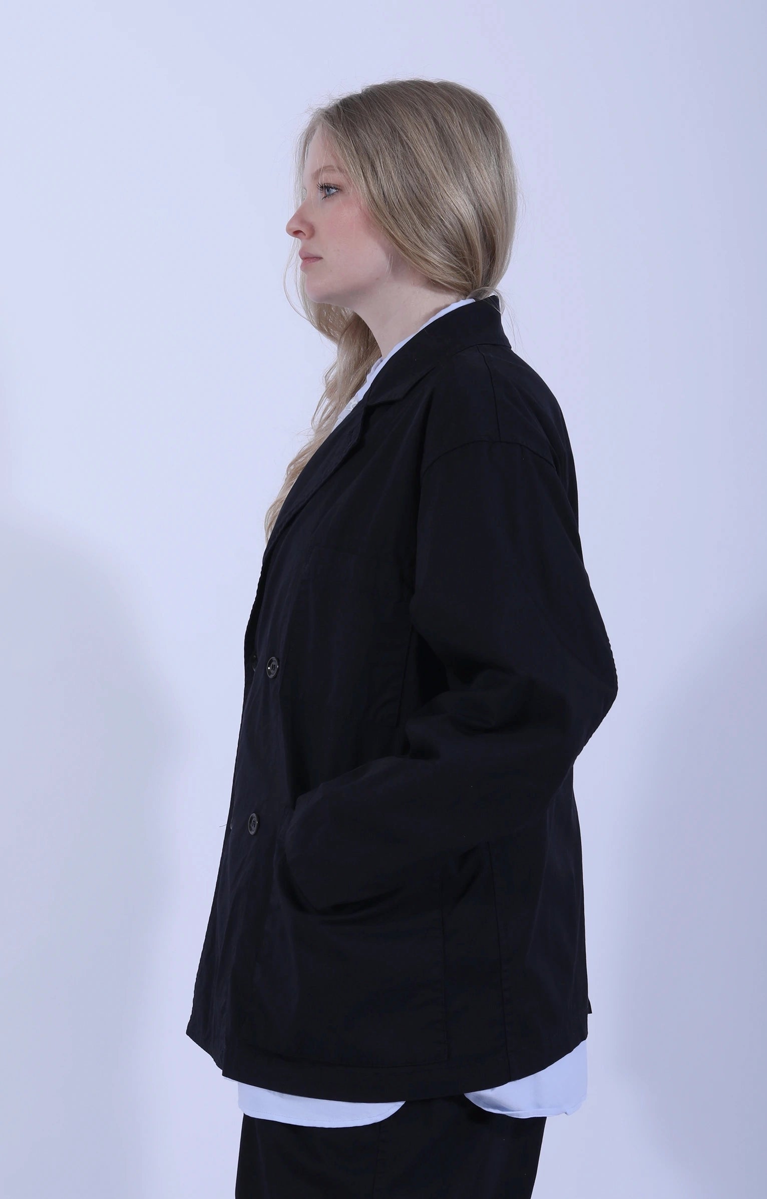 Double Breasted Sack Jacket D.Navy