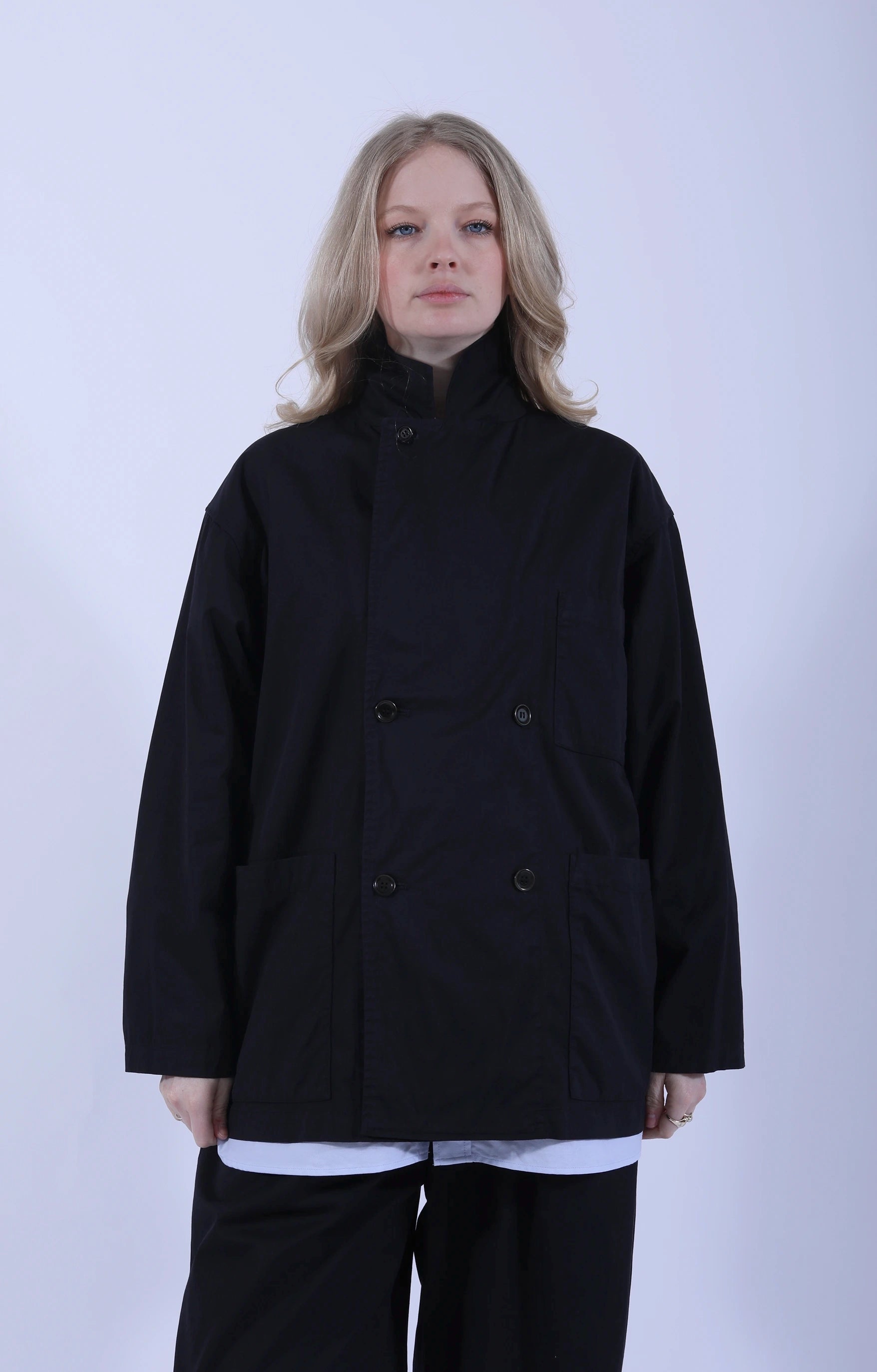 Double Breasted Sack Jacket D.Navy