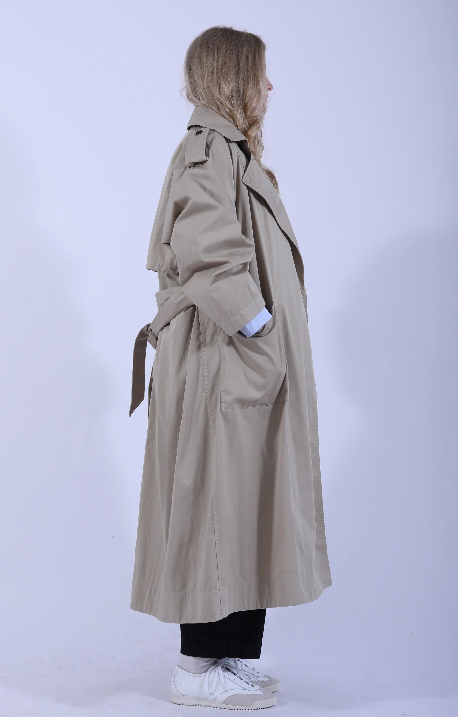 Trench Robe Maxi Coat Sand