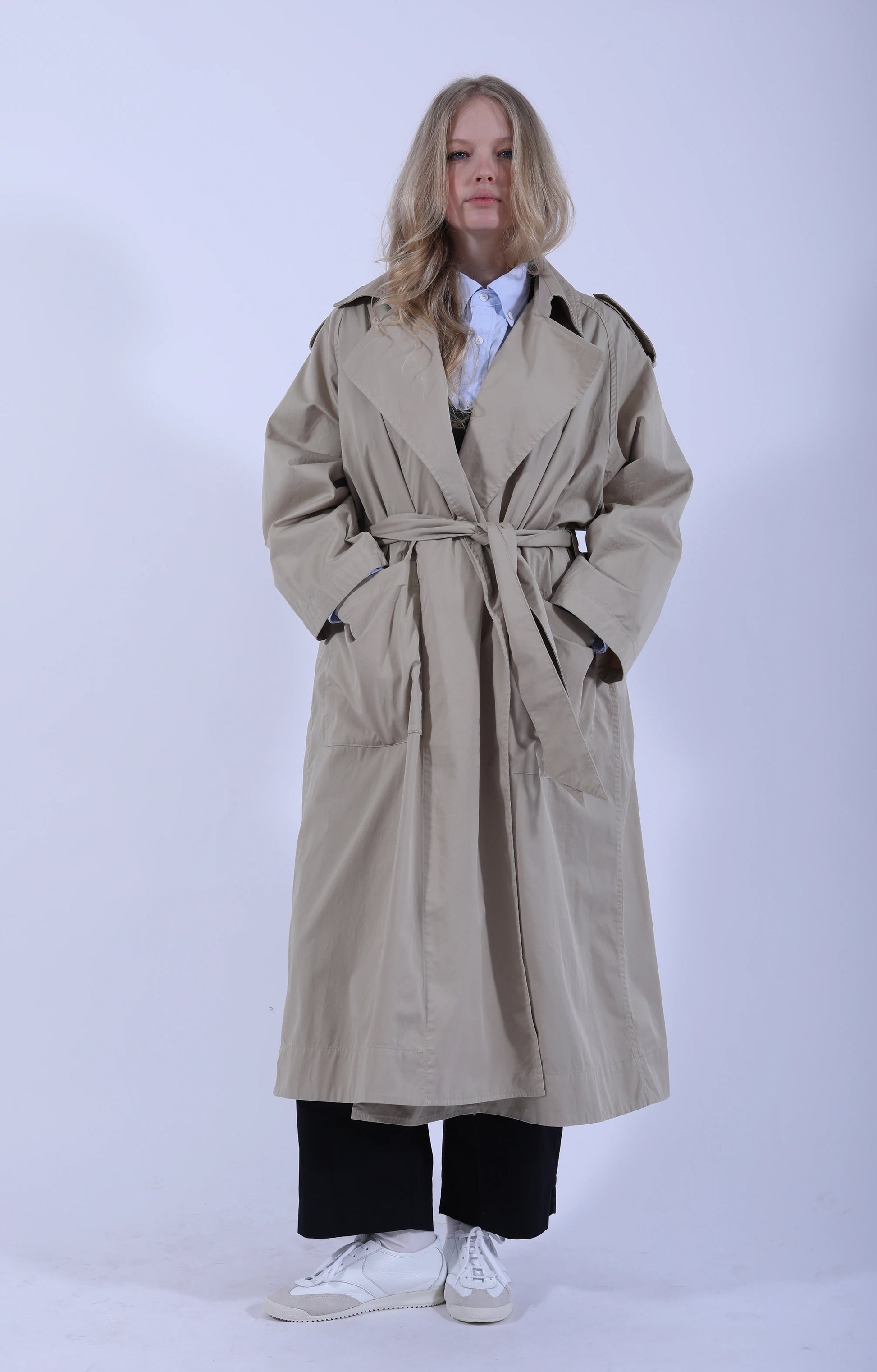 Trench Robe Maxi Coat Sand