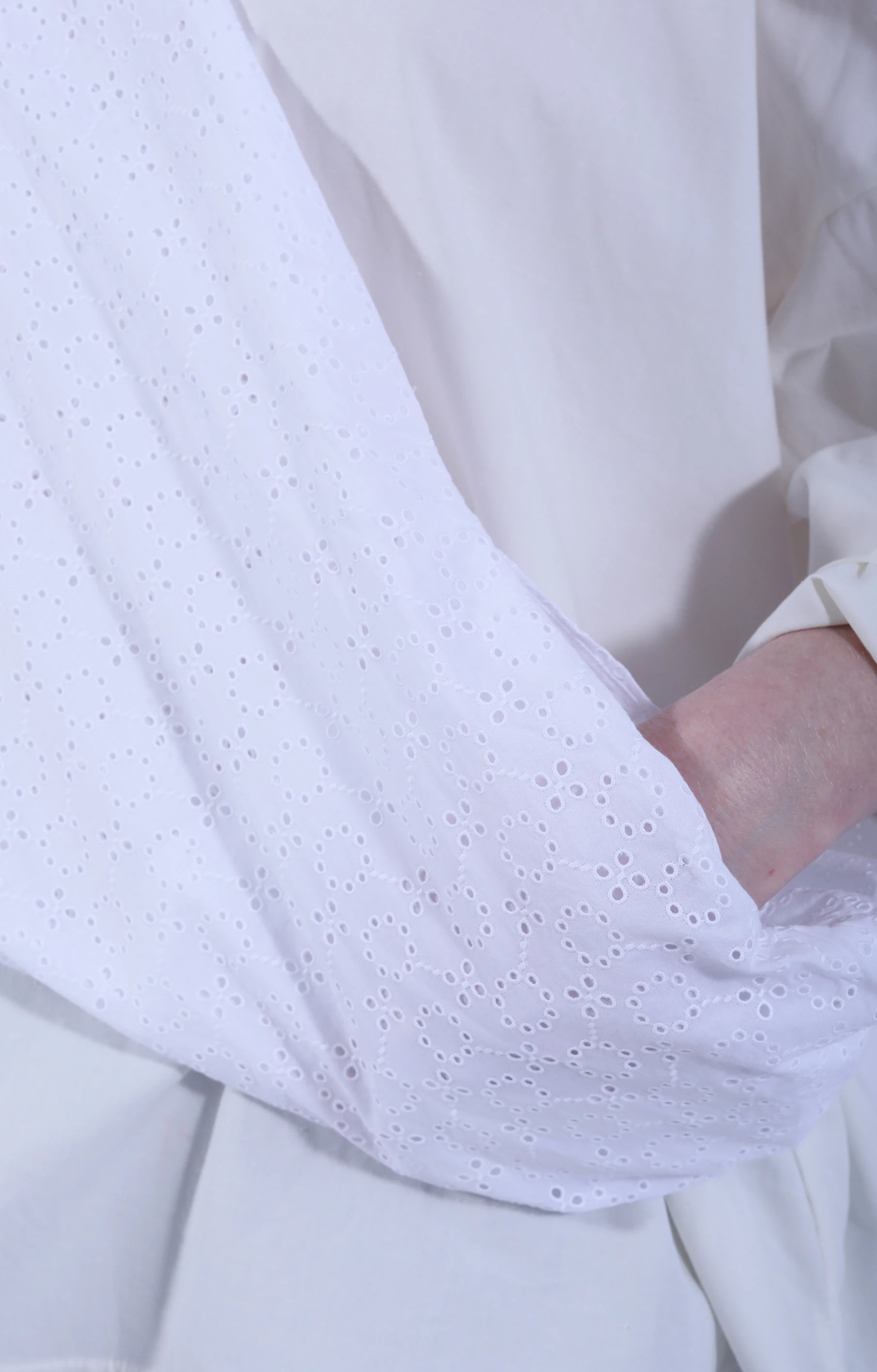 Embroidery Sash White