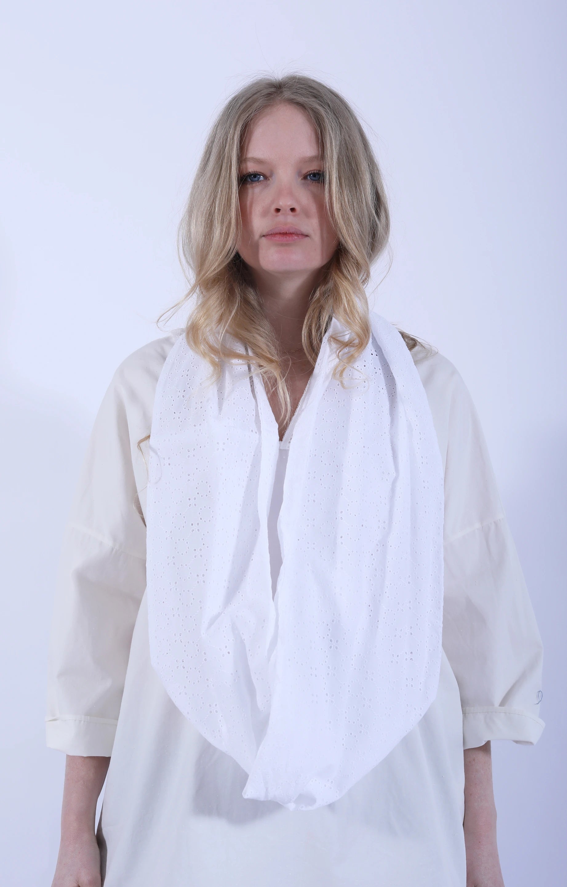 Embroidery Sash White