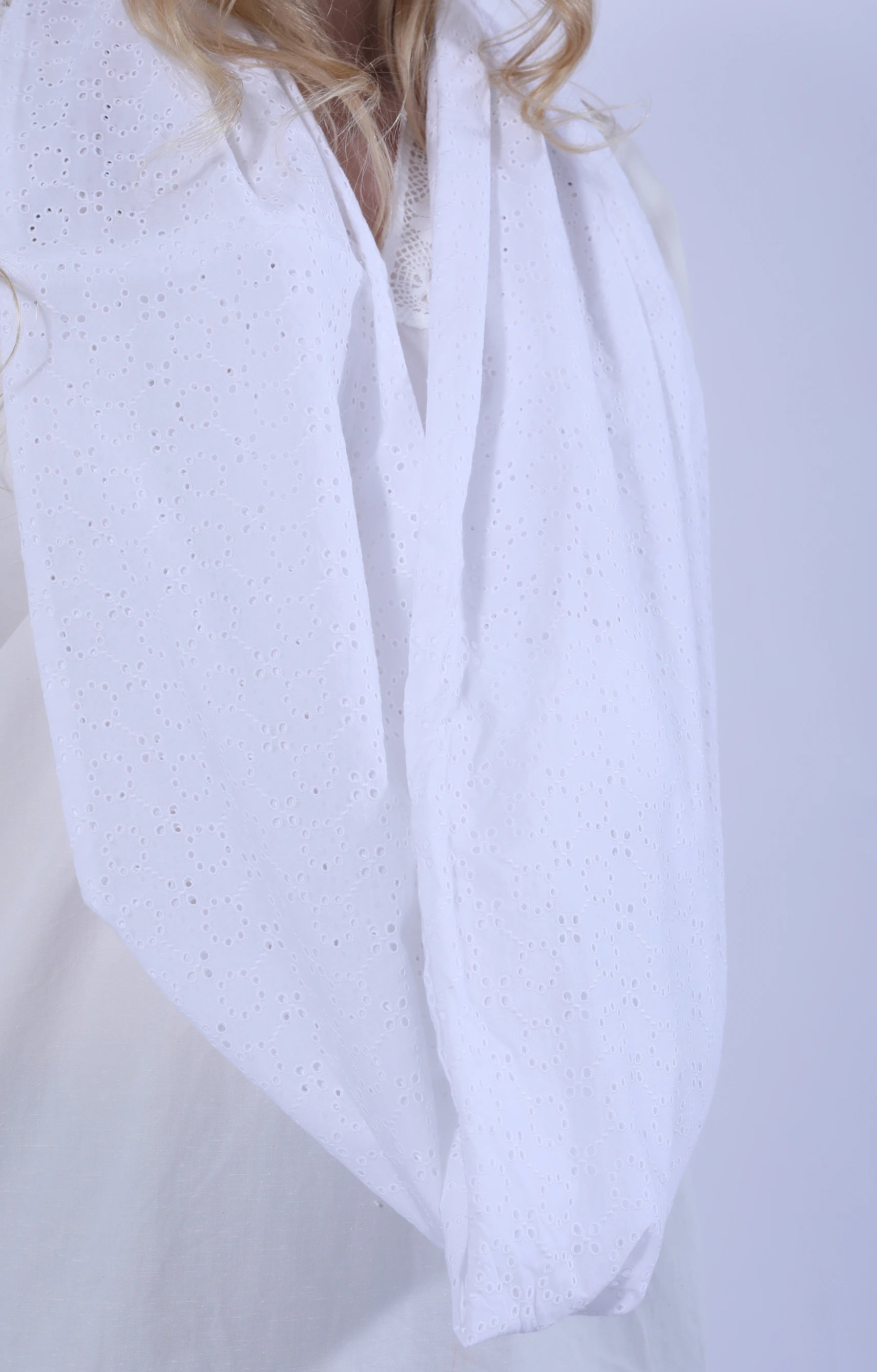 Embroidery Sash White