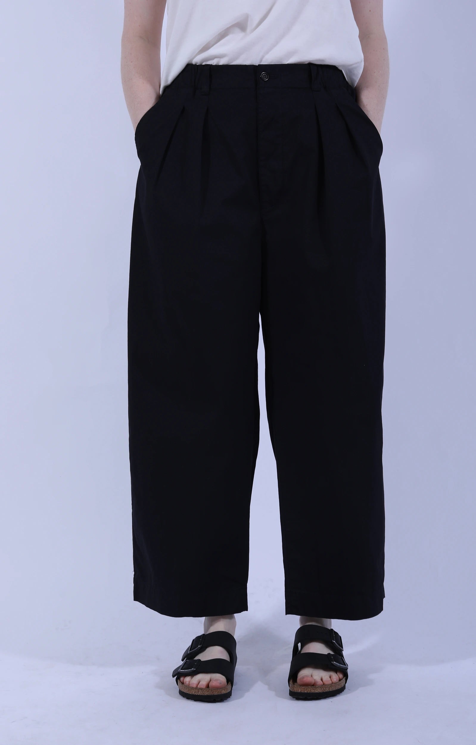 2 In-Pleat Baggy Chinos D.Navy